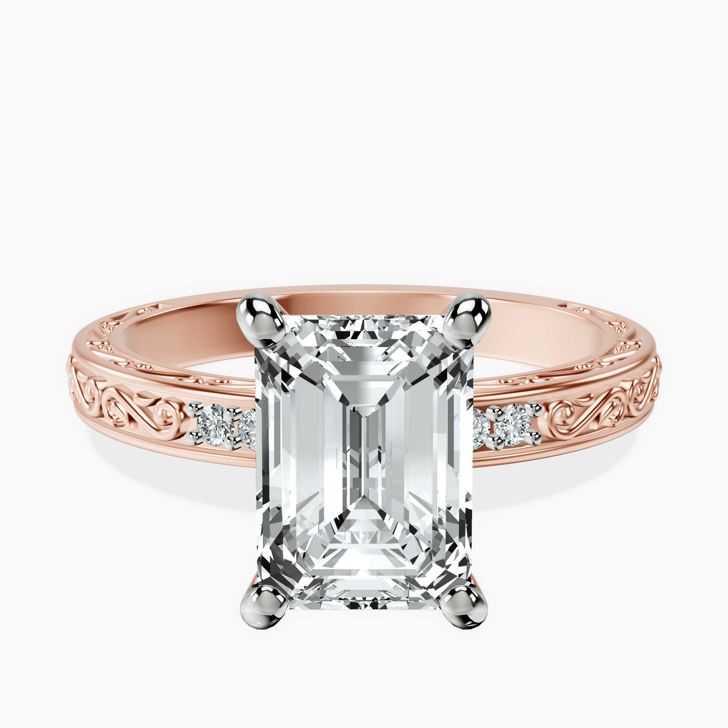 18kt Rose Gold Antique Allure Vintage Lab Diamond Ring front image