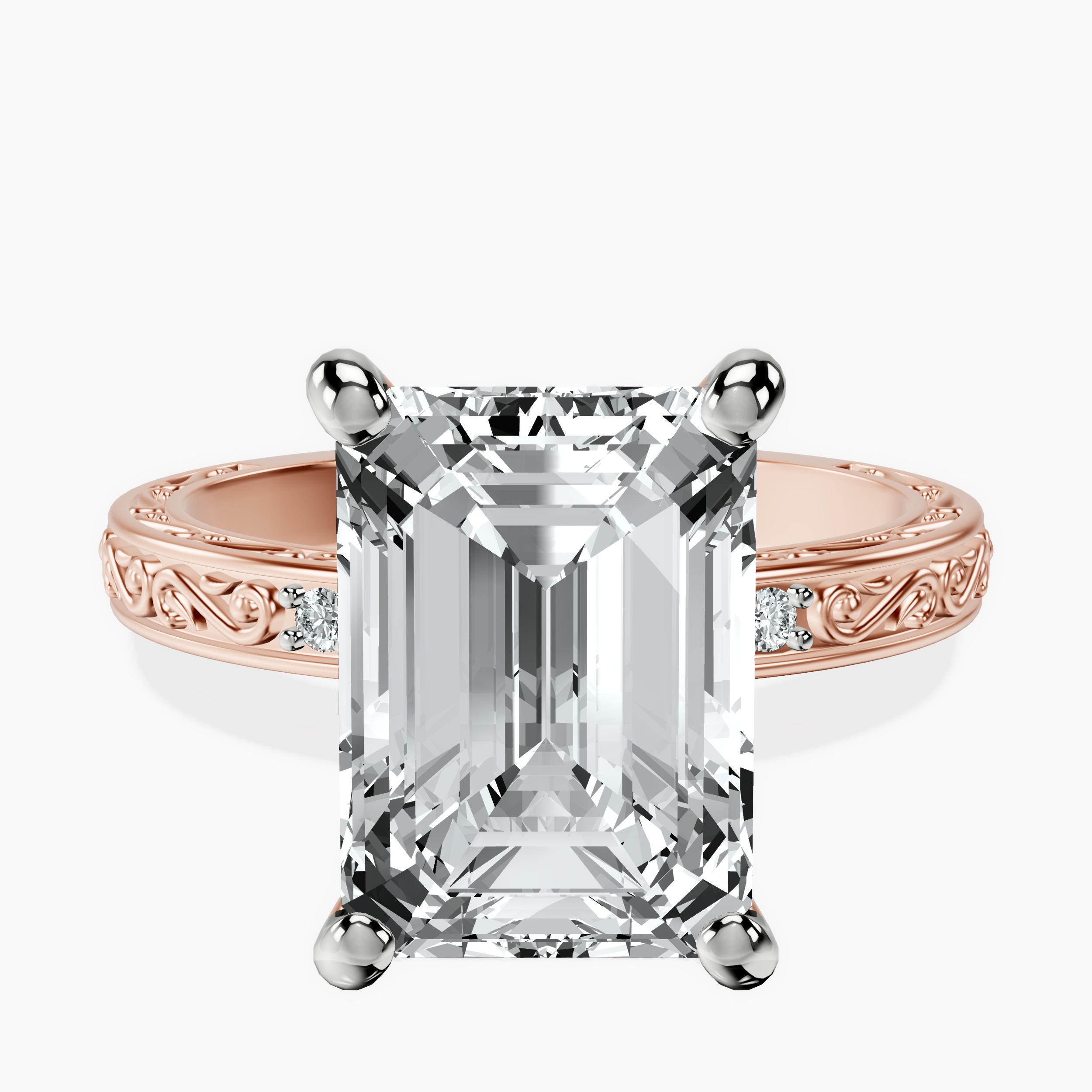 18kt Rose Gold Antique Allure Vintage Lab Diamond Ring front image