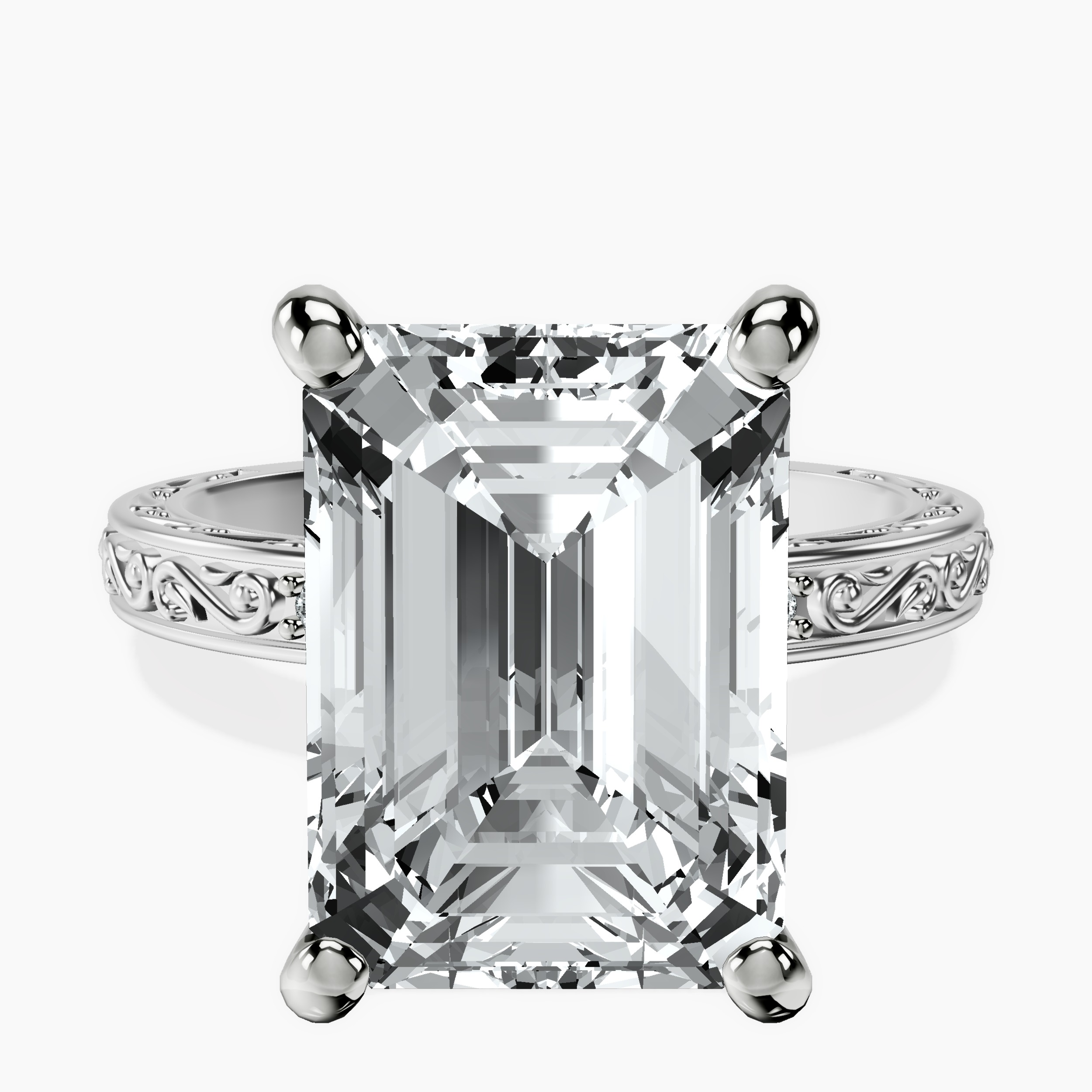 Platinum Antique Allure Vintage Lab Diamond Ring front image