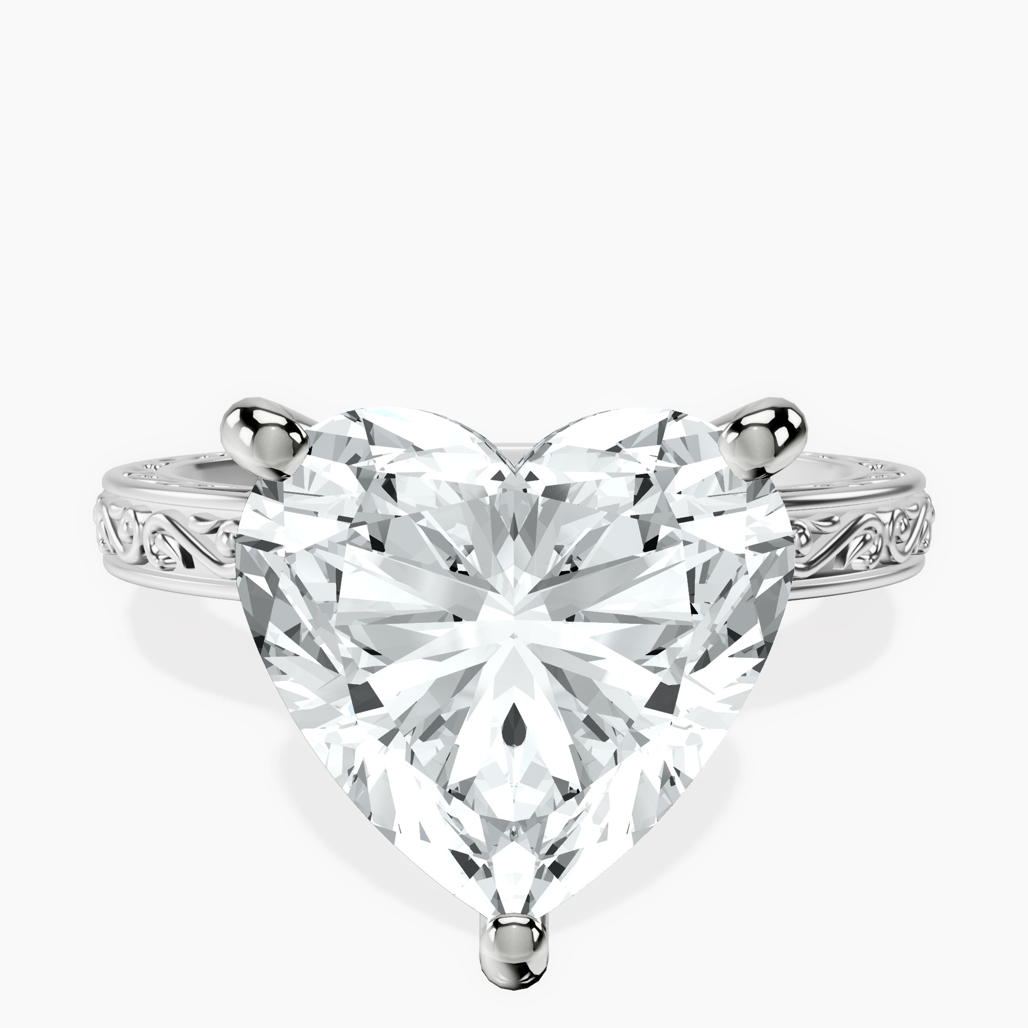 Platinum Antique Allure Vintage Lab Diamond Ring front image