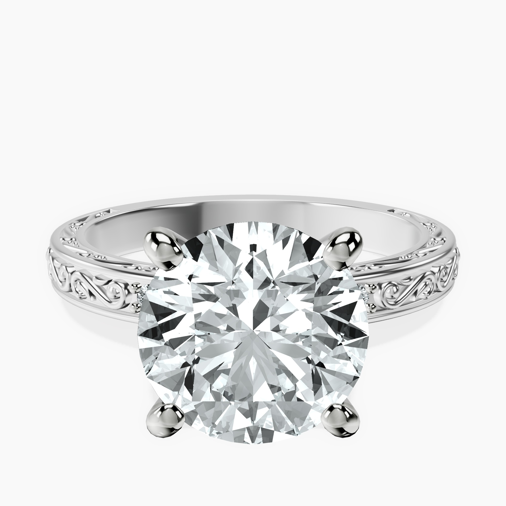 Platinum Antique Allure Vintage Lab Diamond Ring front image