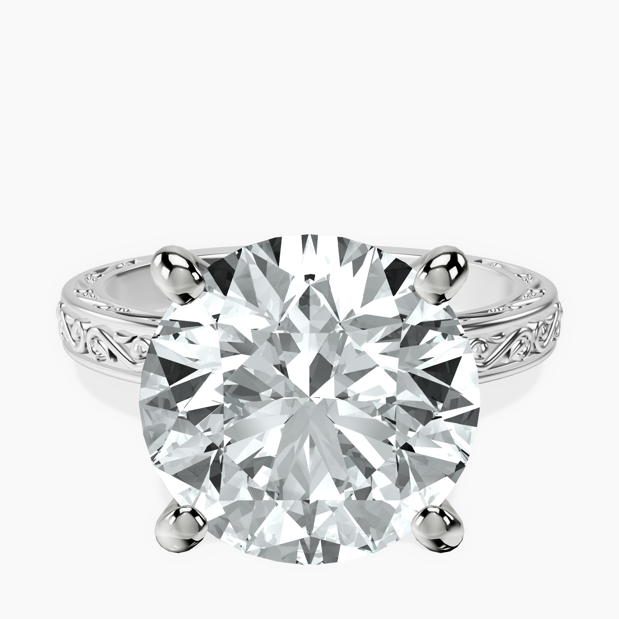 Platinum Antique Allure Vintage Lab Diamond Ring front image