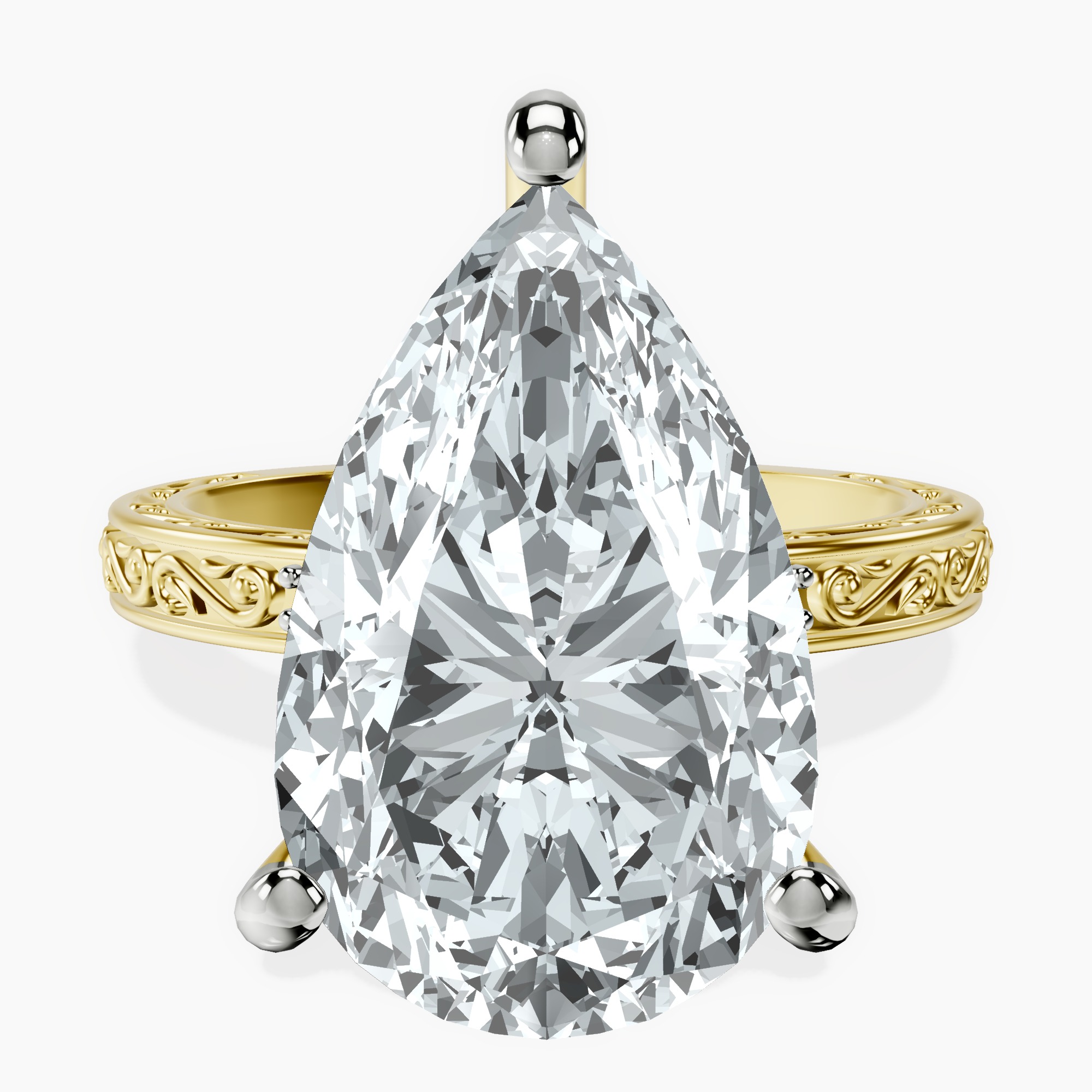 14kt Yellow Gold Antique Allure Vintage Lab Diamond Ring front image