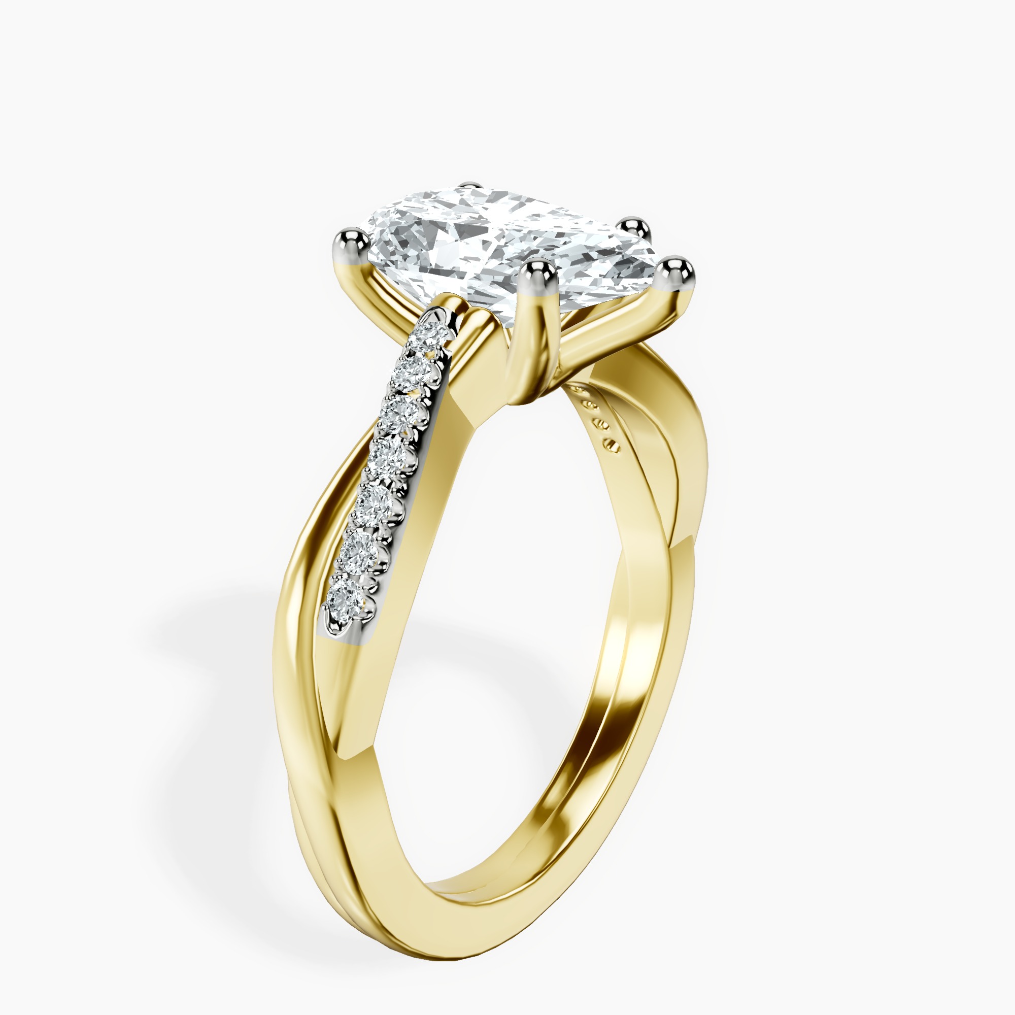 2.96 ct. pear Twisted Vine Ring in 18kt yellow gold standing product image one