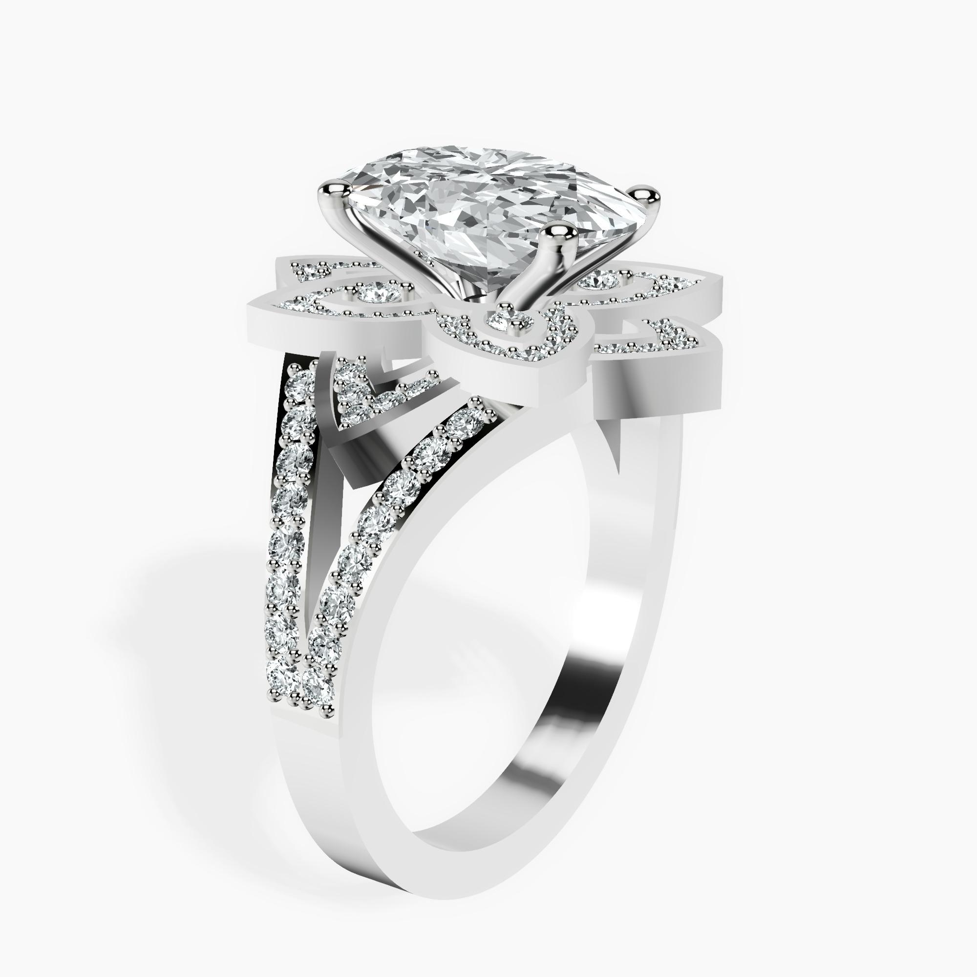 2.90 ct. oval Indigo Vintage Ring in 14kt white gold standing product image one