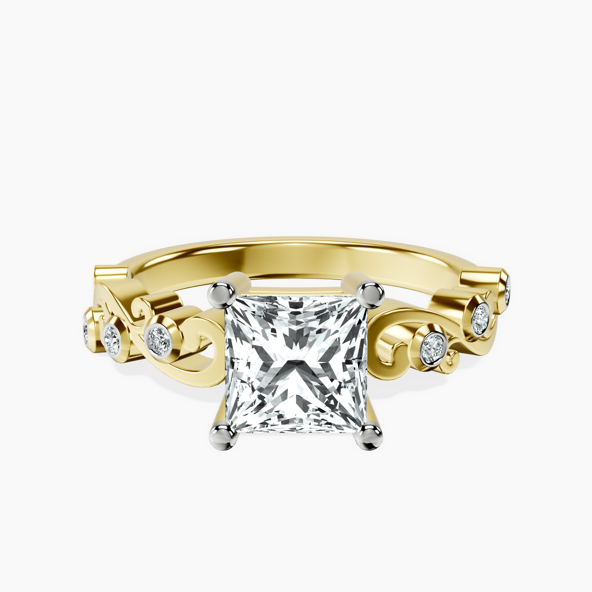 9Ct Yellow Gold Catrina Cutwork Lab Diamond Ring front image