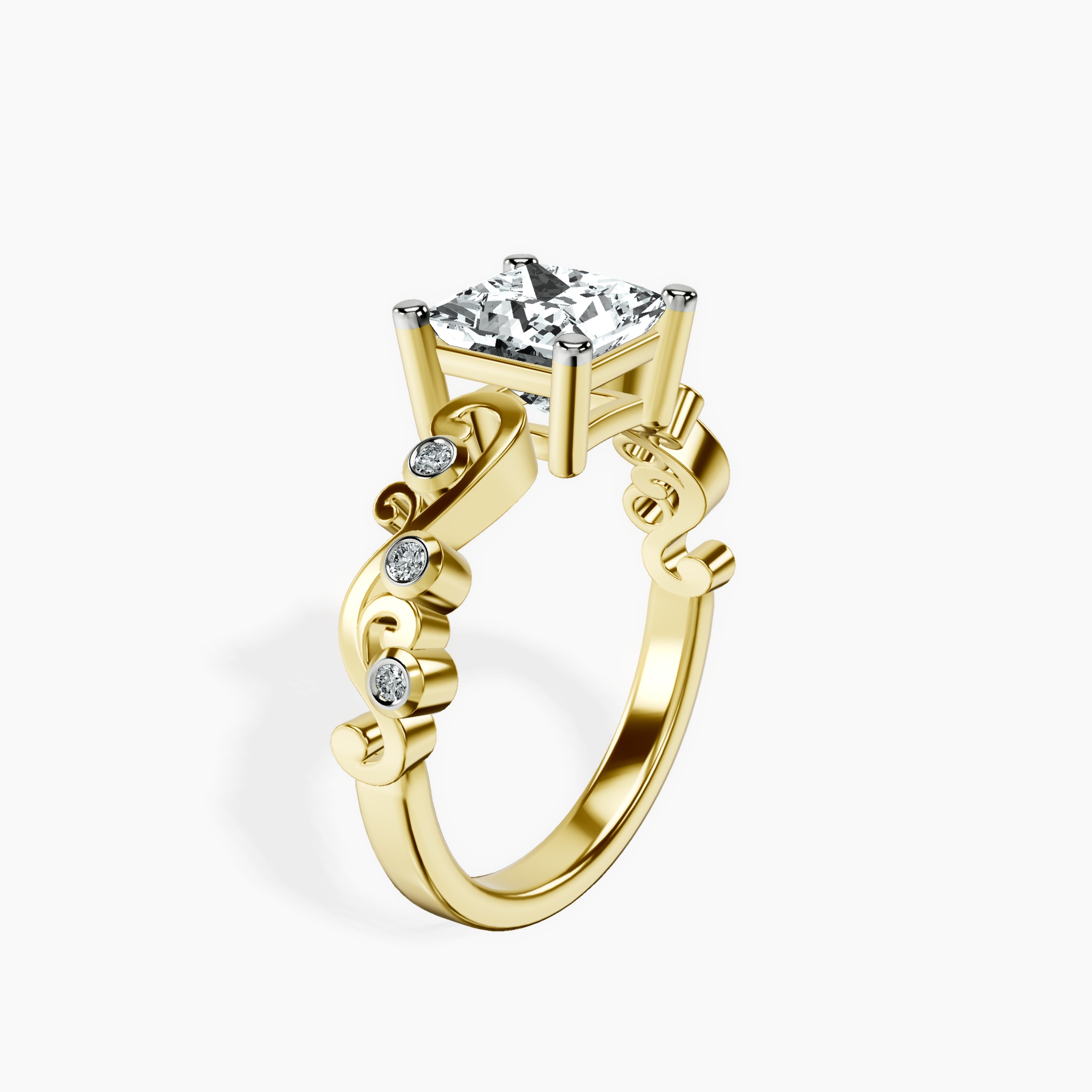 9Ct Yellow Gold Catrina Cutwork Lab Diamond Ring standing product image one
