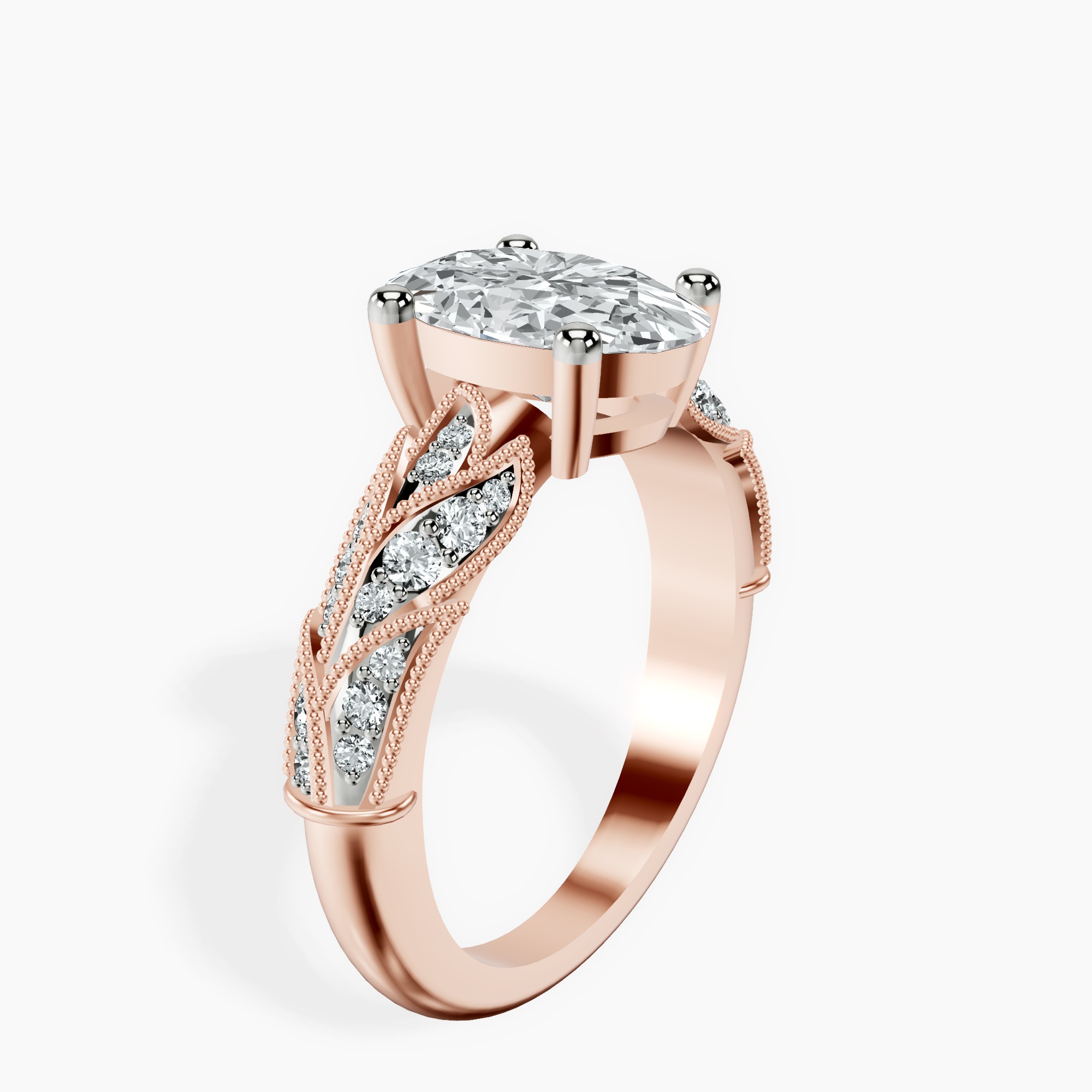 1.37 ct. oval Vintage Willow Ring in 14kt rose gold standing product image one