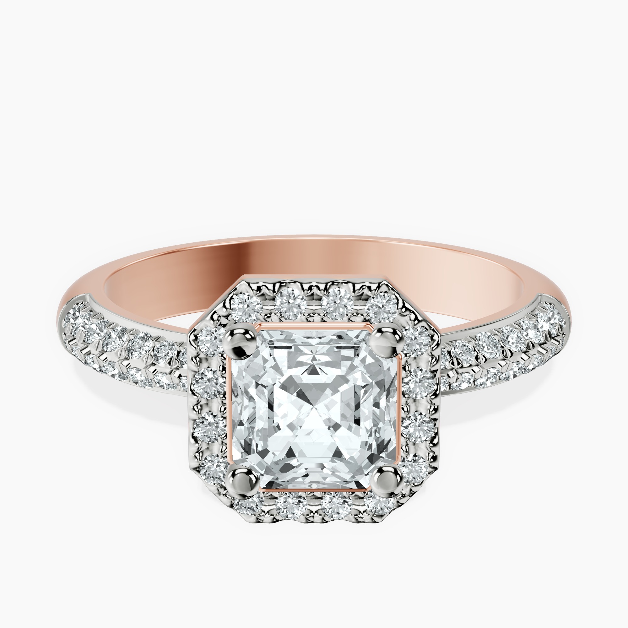10kt Rose Gold Kathrine Halo Lab Diamond Ring front image