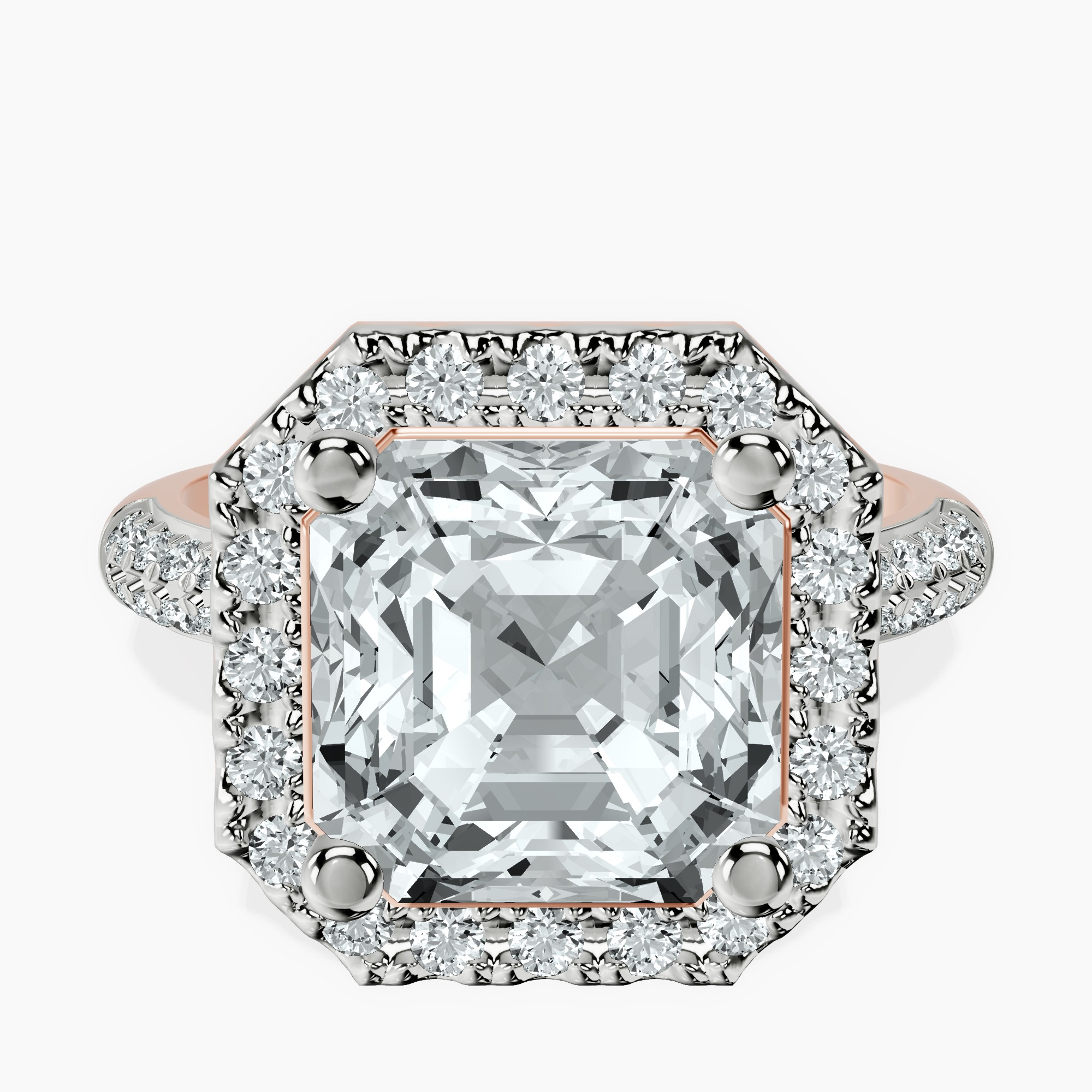 10kt Rose Gold Kathrine Halo Lab Diamond Ring front image