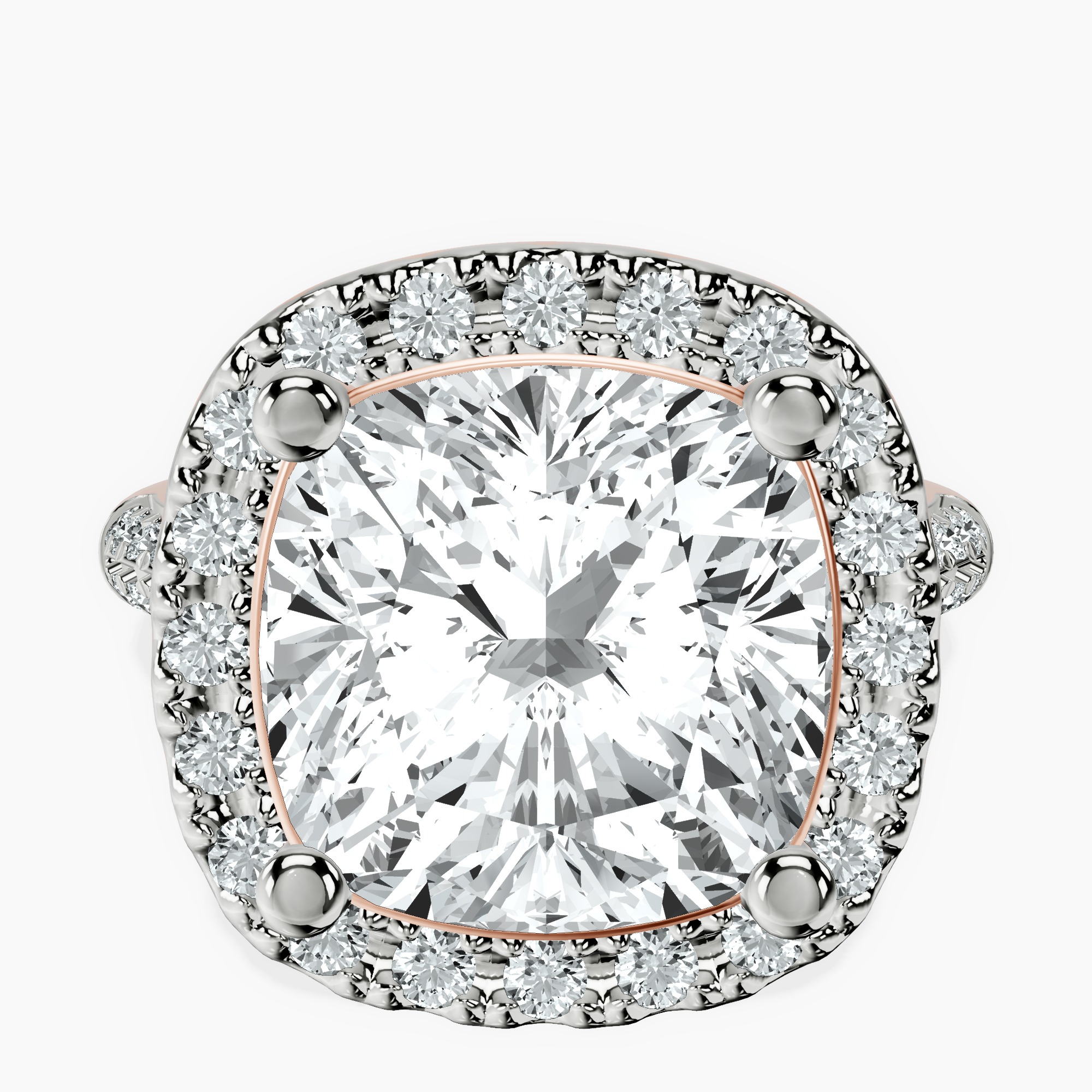 10kt Rose Gold Kathrine Halo Lab Diamond Ring front image