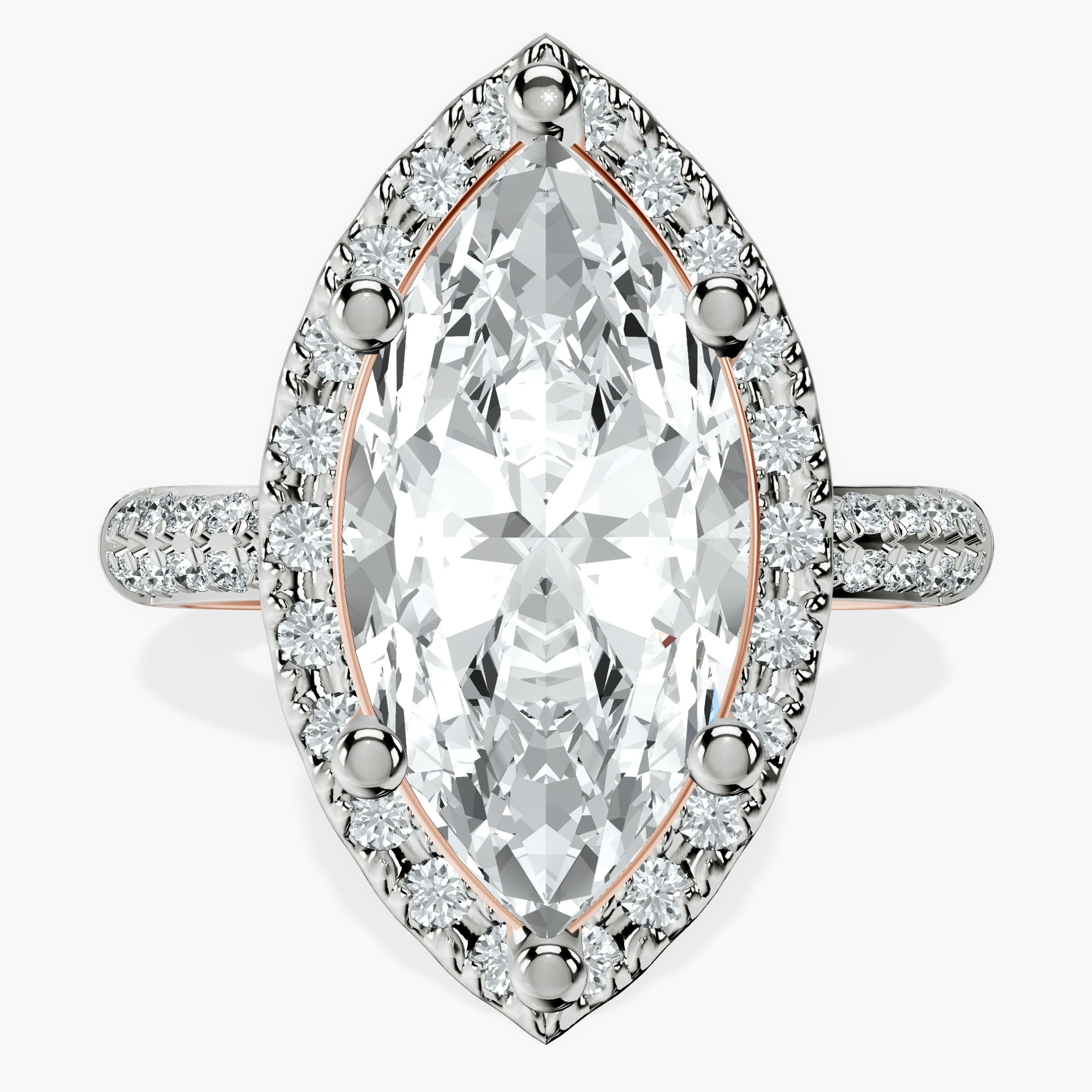 10kt Rose Gold Kathrine Halo Lab Diamond Ring front image