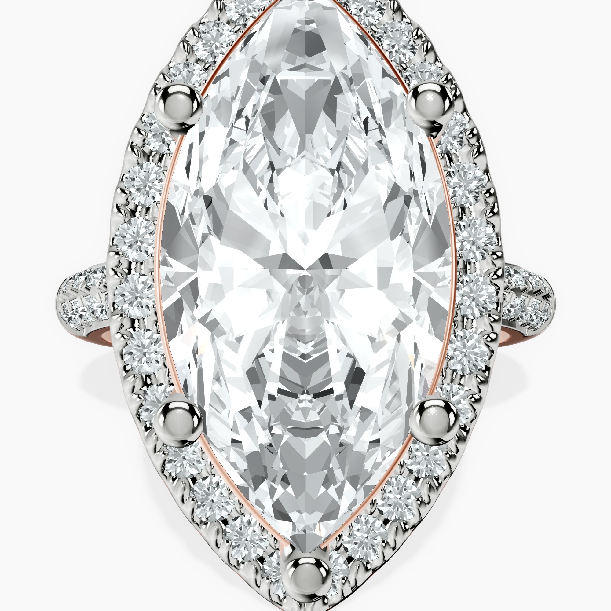 14kt Rose Gold Kathrine Halo Lab Diamond Ring front image