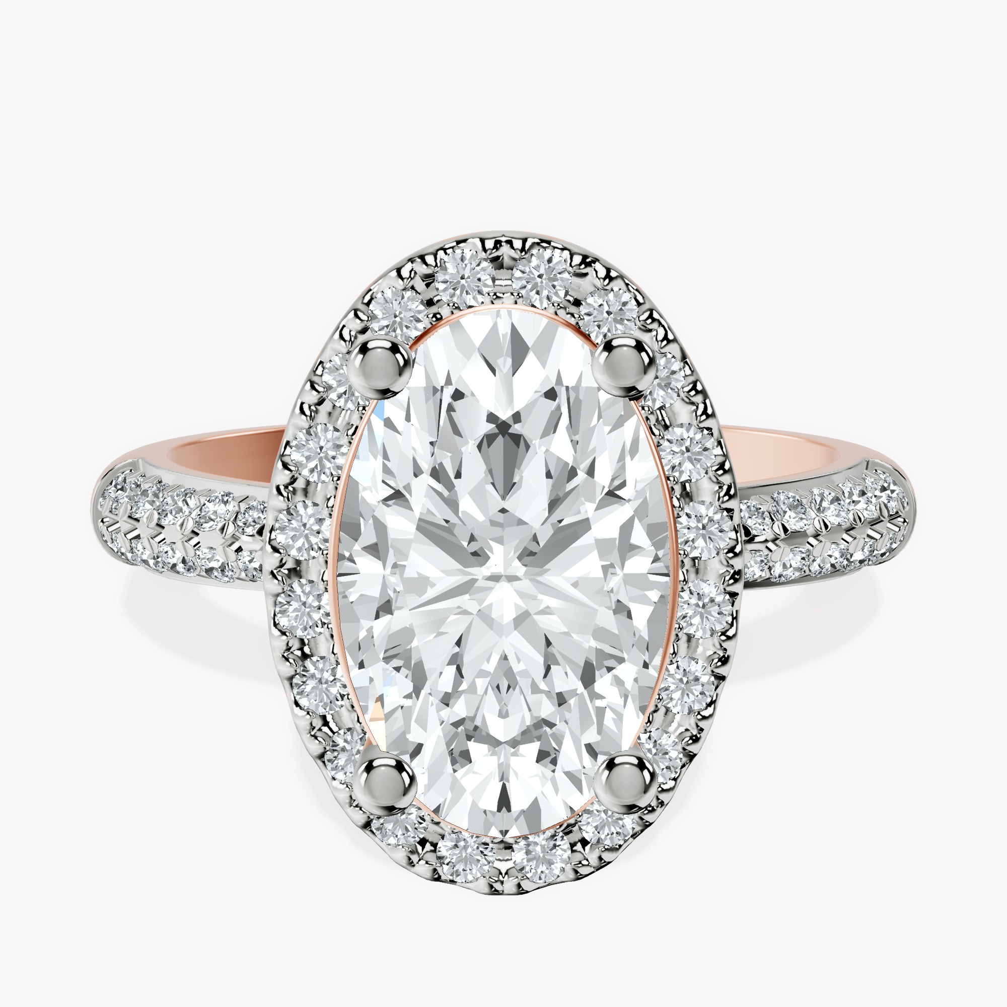14kt Rose Gold Kathrine Halo Lab Diamond Ring front image