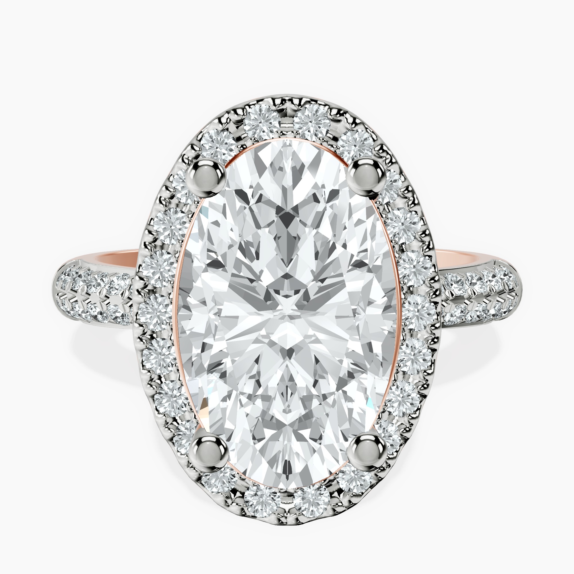 14kt Rose Gold Kathrine Halo Lab Diamond Ring front image