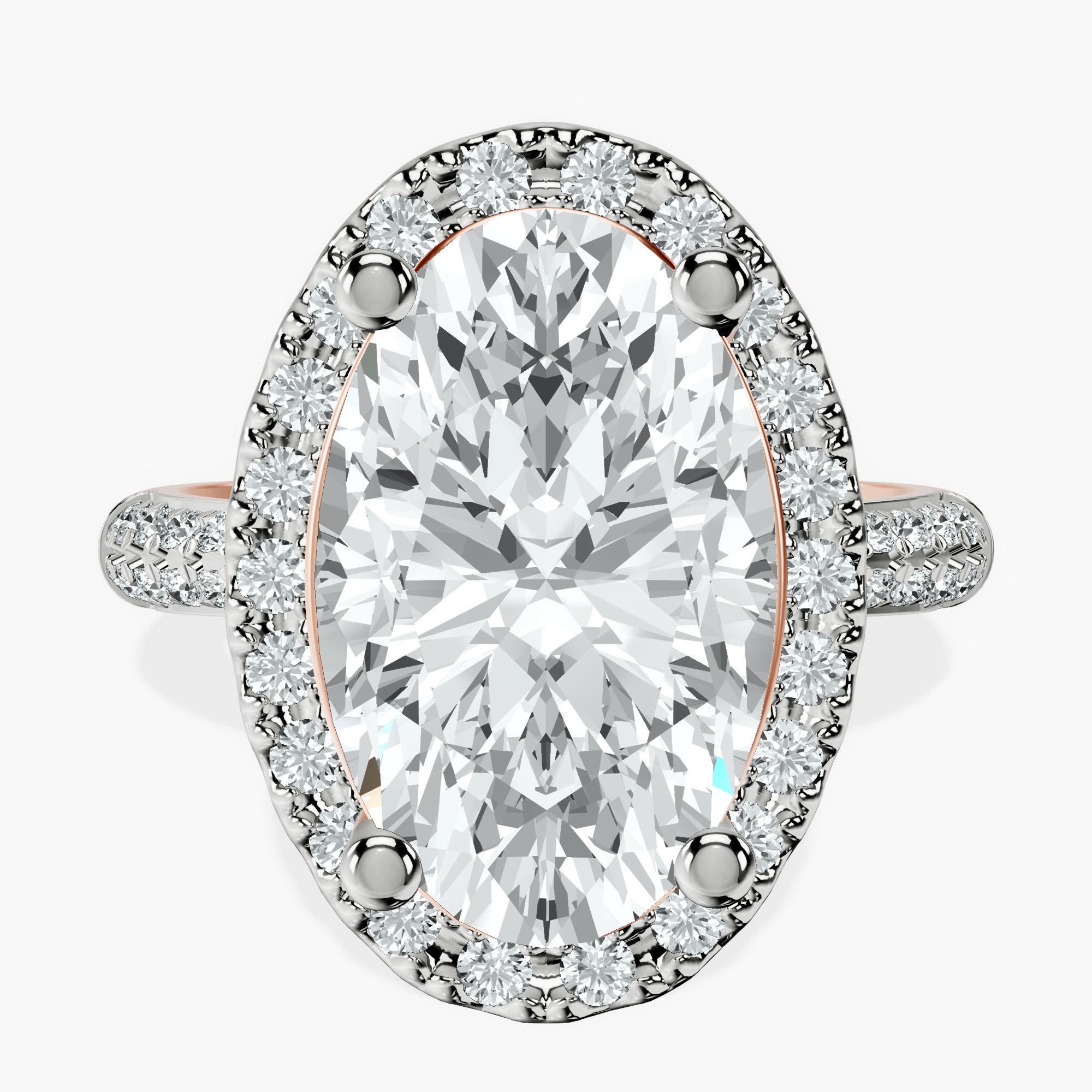 14kt Rose Gold Kathrine Halo Lab Diamond Ring front image