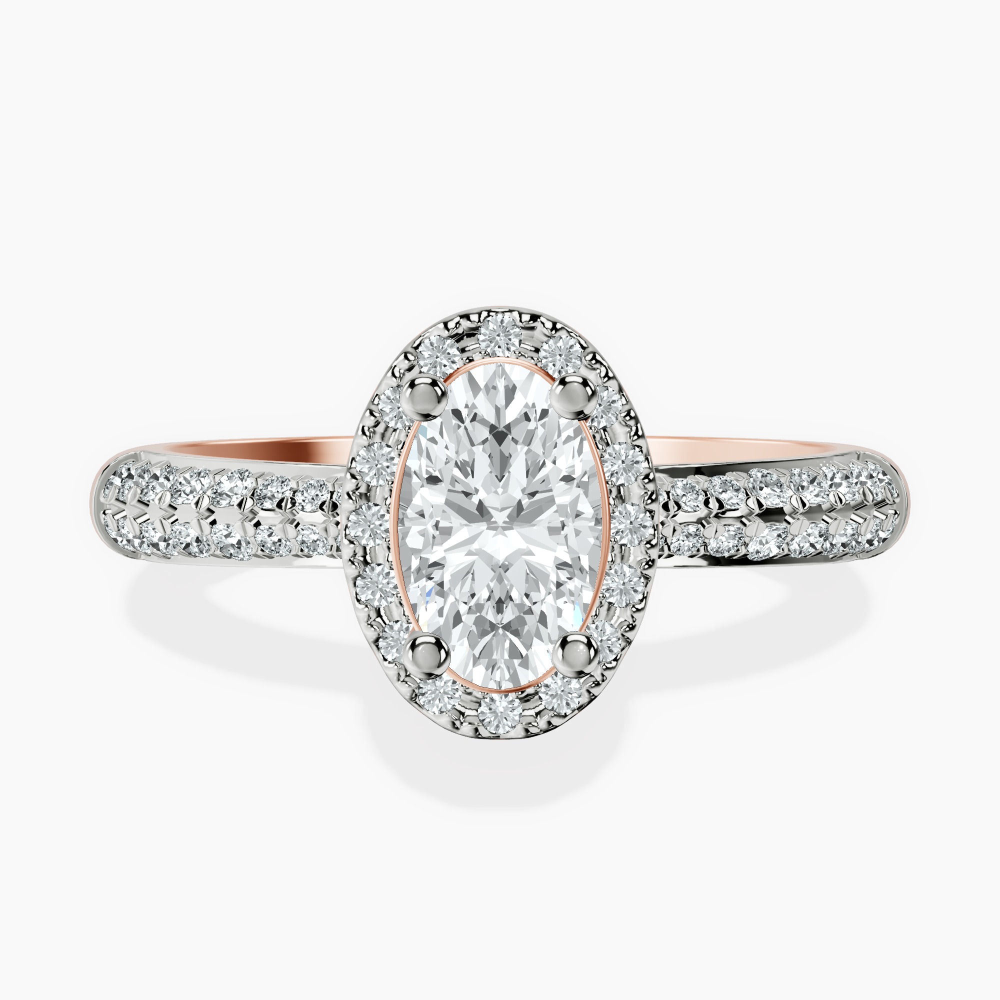 14kt Rose Gold Kathrine Halo Lab Diamond Ring front image