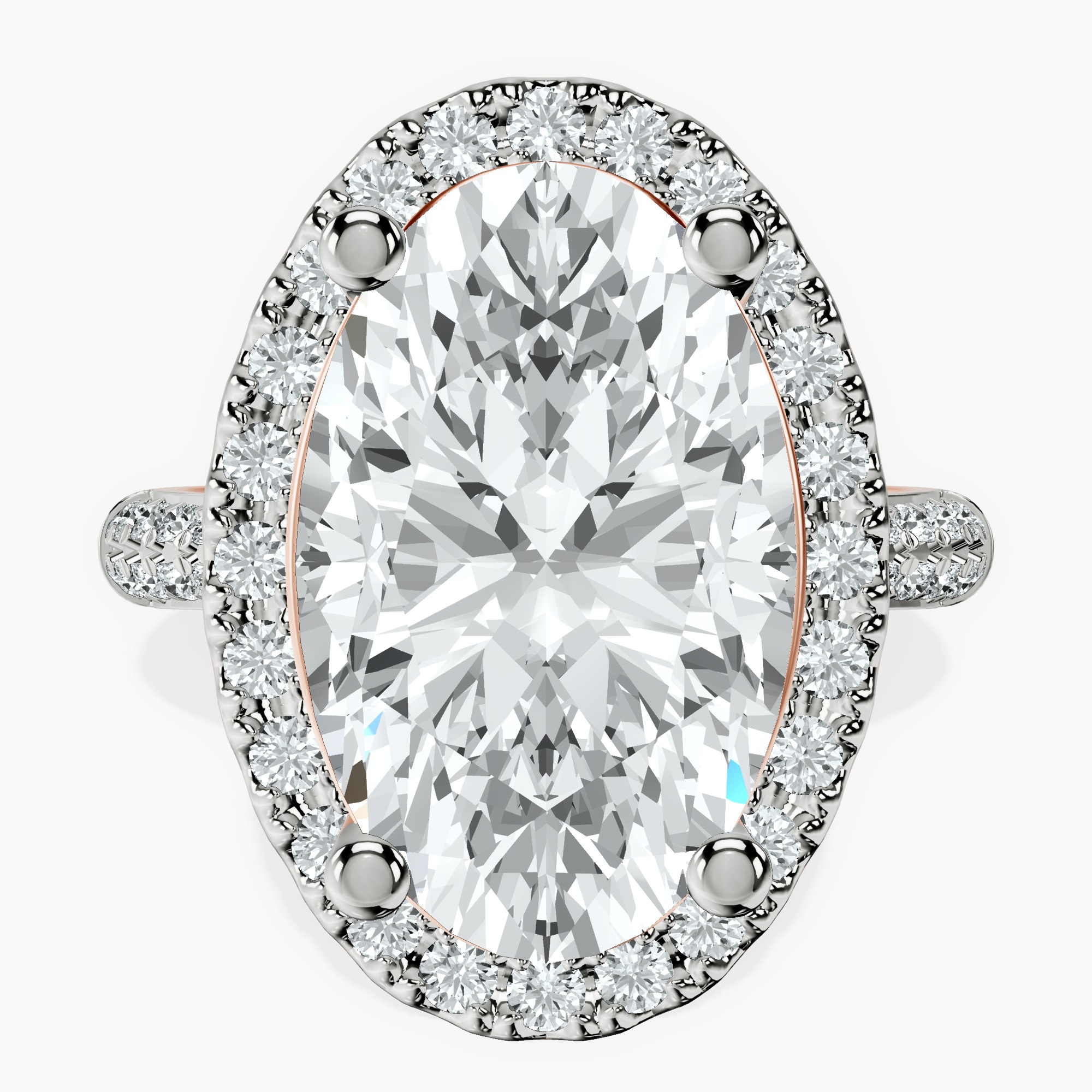 10kt Rose Gold Kathrine Halo Lab Diamond Ring front image