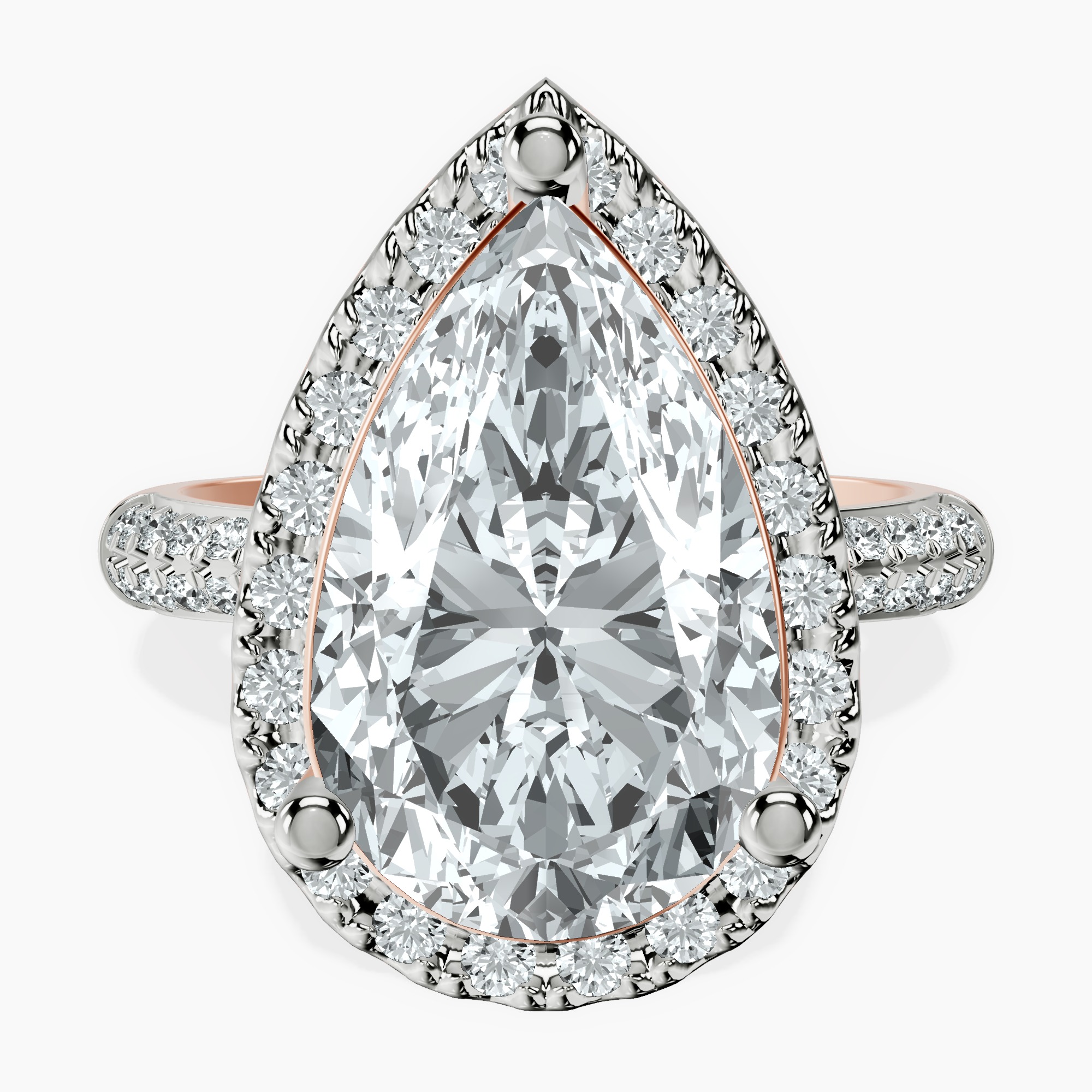 10kt Rose Gold Kathrine Halo Lab Diamond Ring front image
