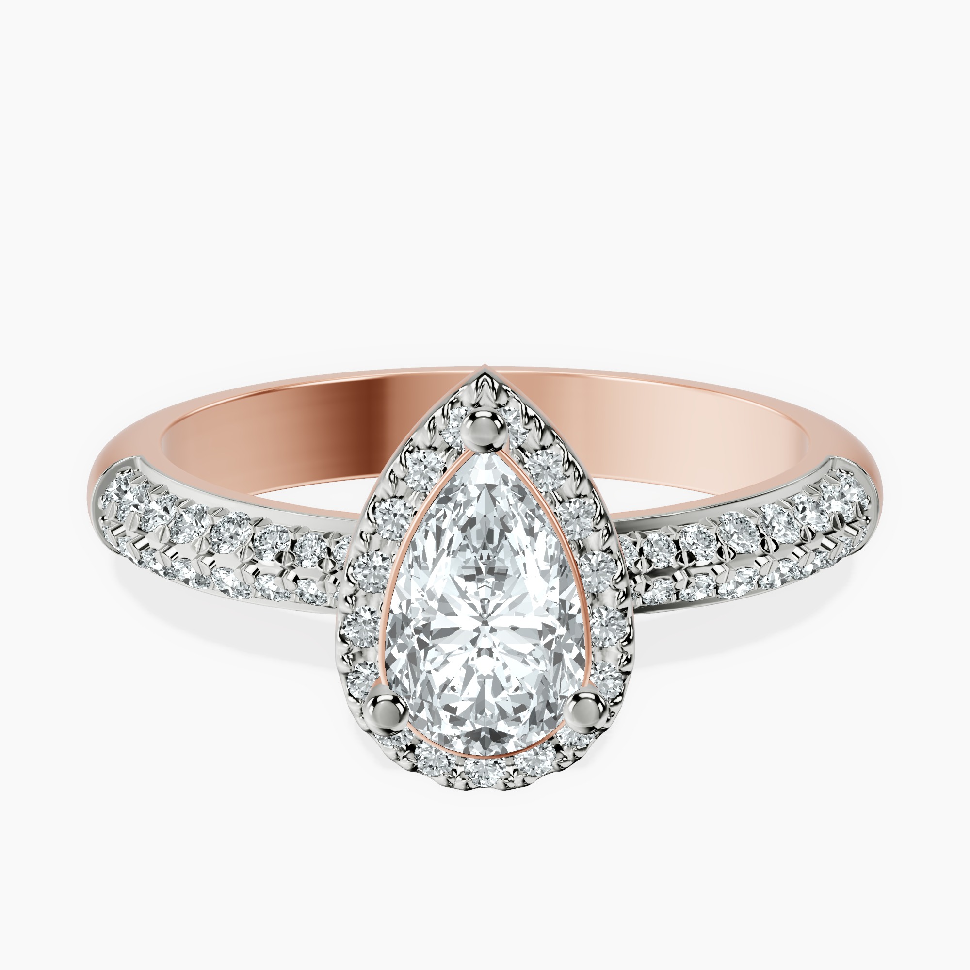 10kt Rose Gold Kathrine Halo Lab Diamond Ring front image