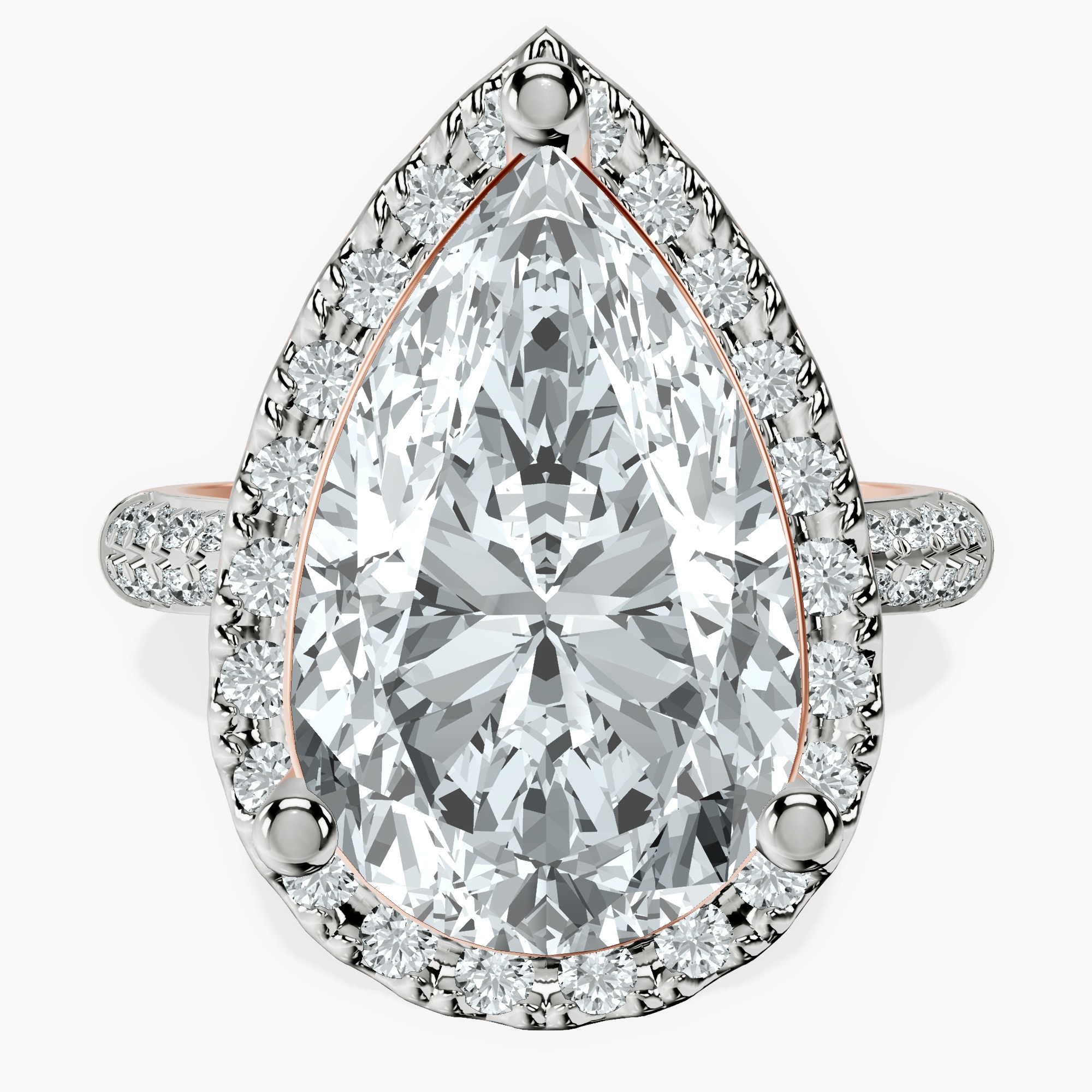 10kt Rose Gold Kathrine Halo Lab Diamond Ring front image