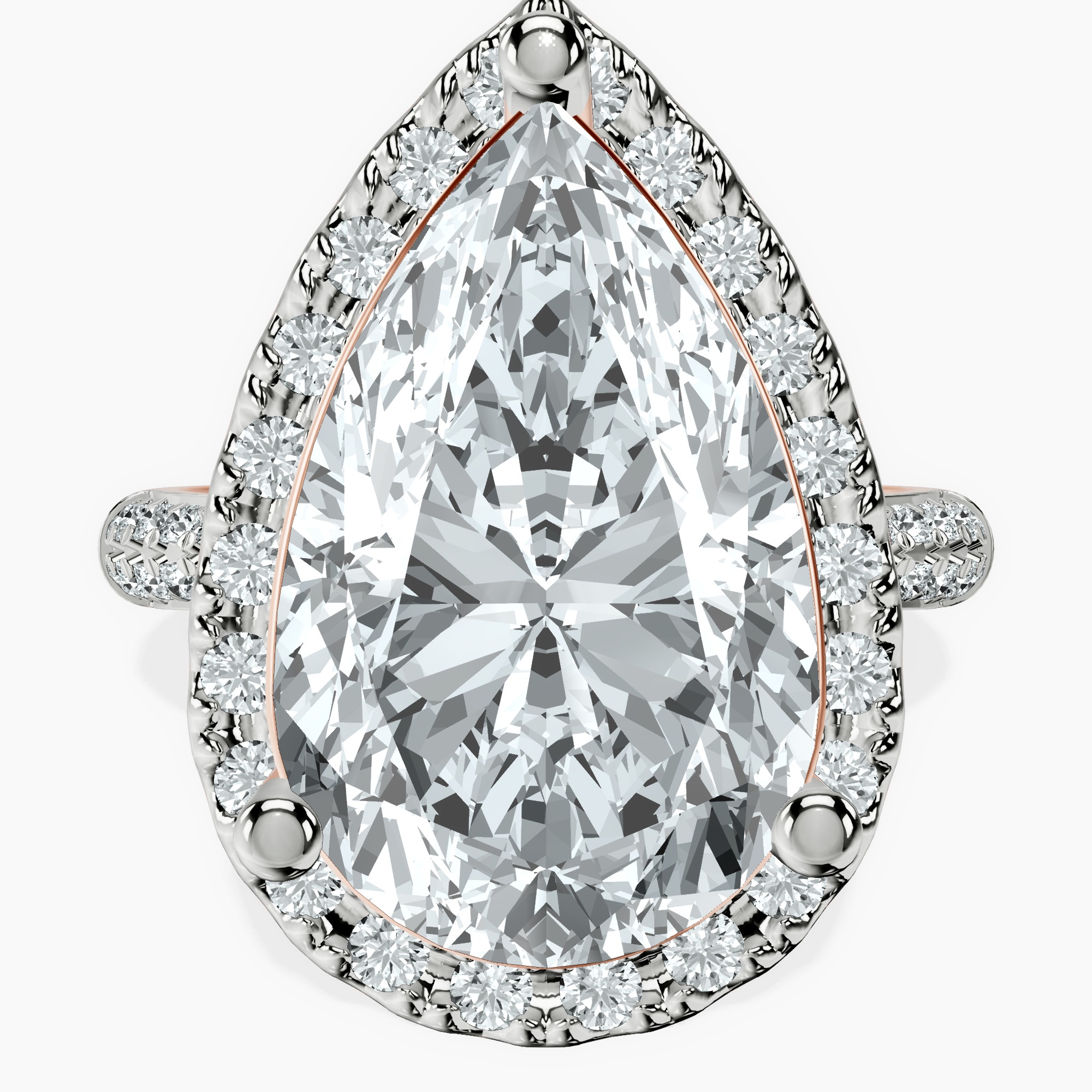 14kt Rose Gold Kathrine Halo Lab Diamond Ring front image