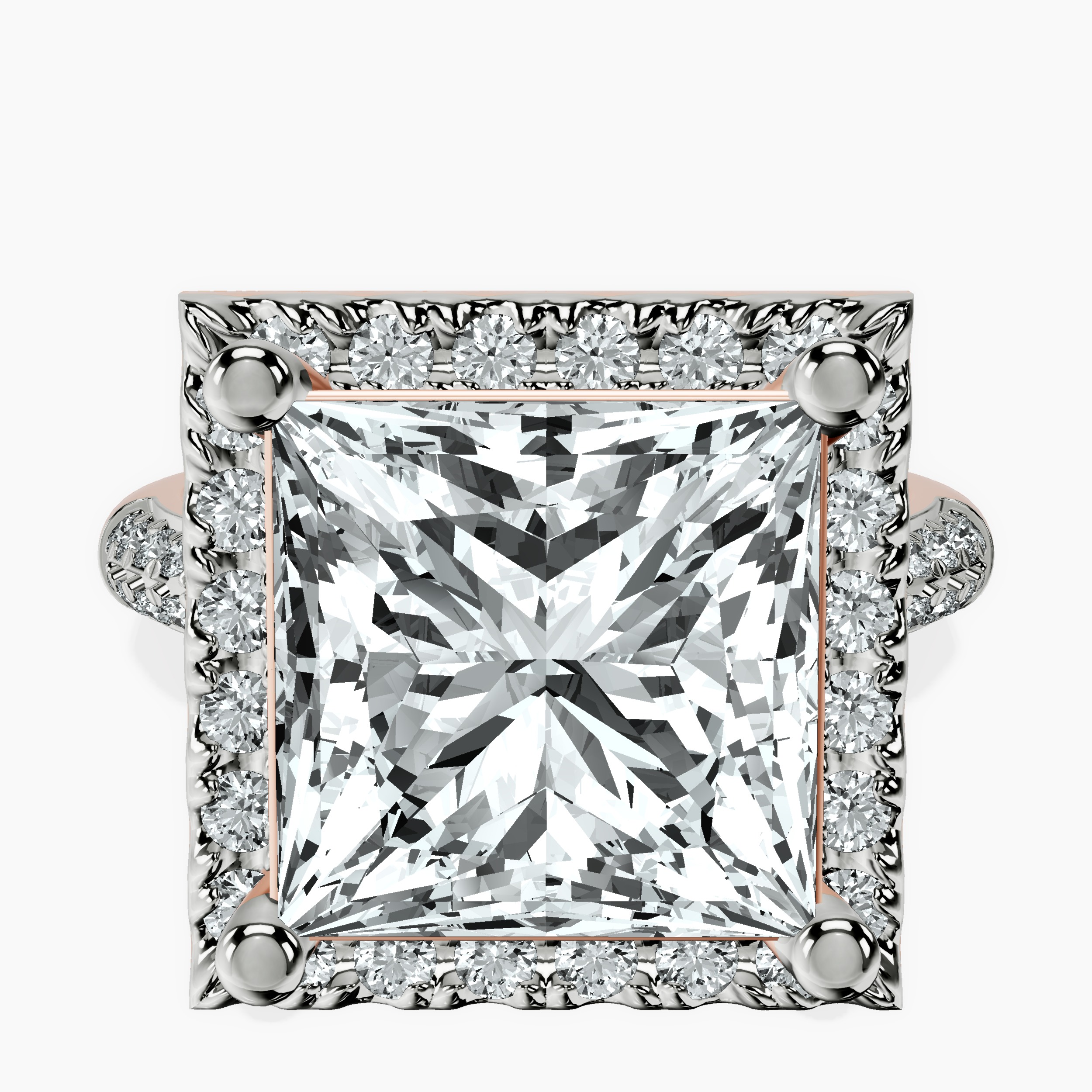 14kt Rose Gold Kathrine Halo Lab Diamond Ring front image