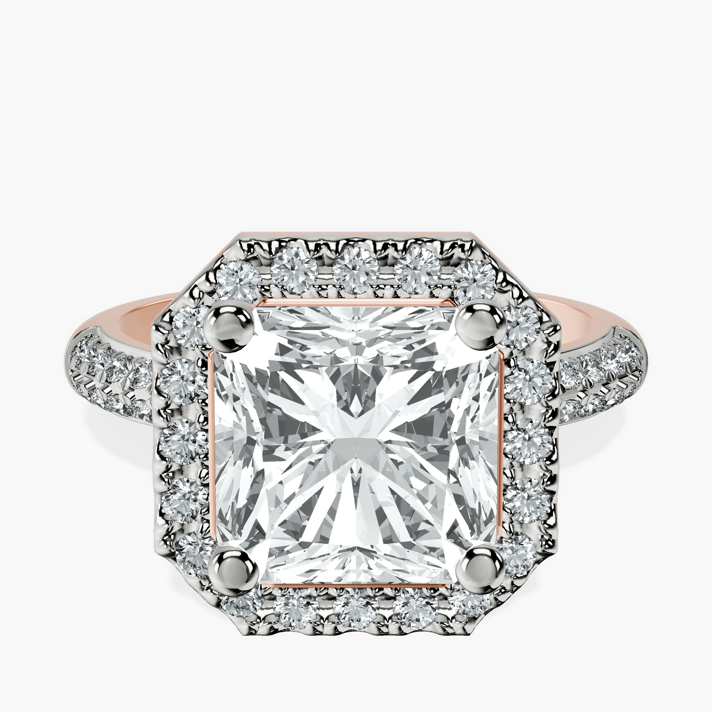 10kt Rose Gold Kathrine Halo Lab Diamond Ring front image