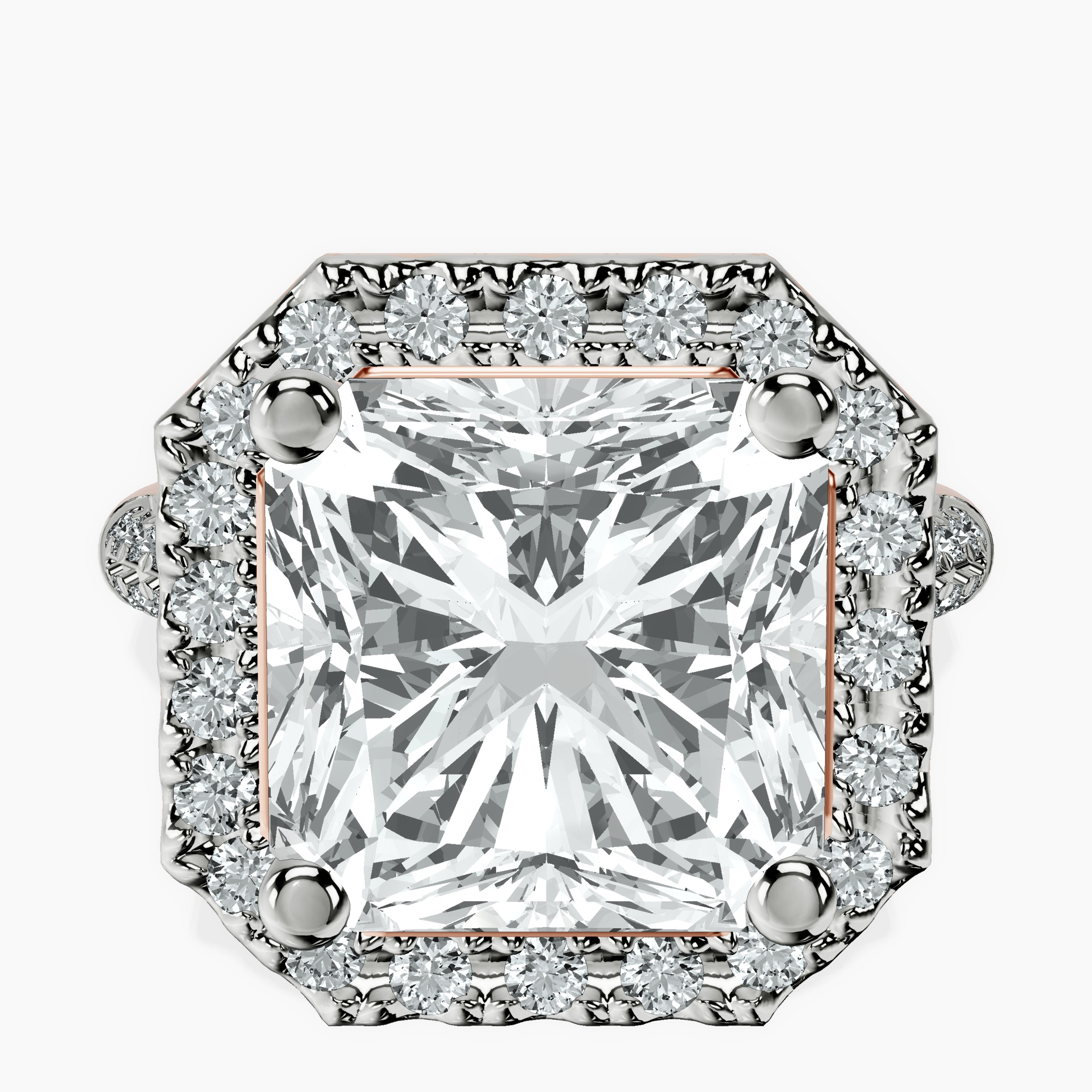14kt Rose Gold Kathrine Halo Lab Diamond Ring front image
