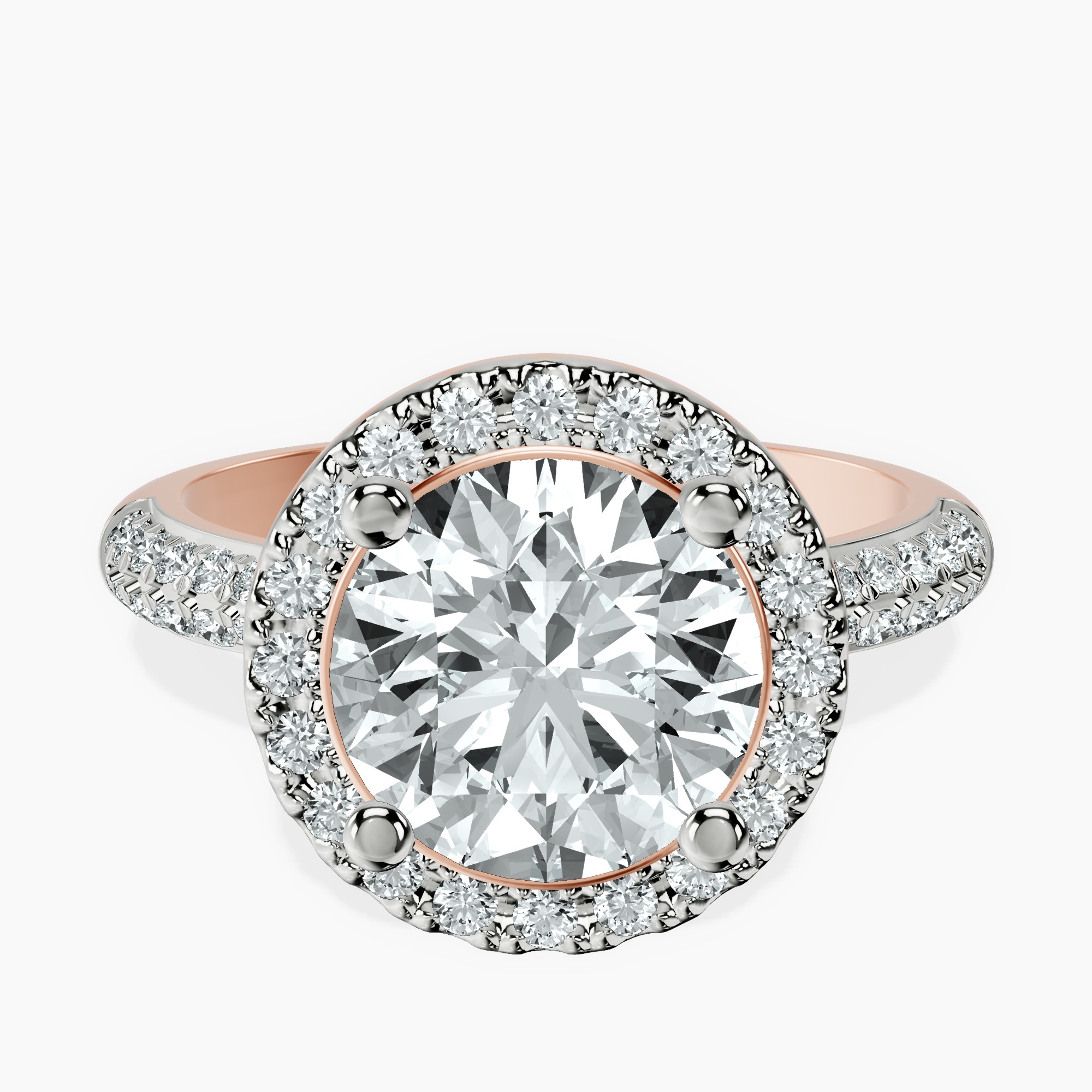 10kt Rose Gold Kathrine Halo Lab Diamond Ring front image