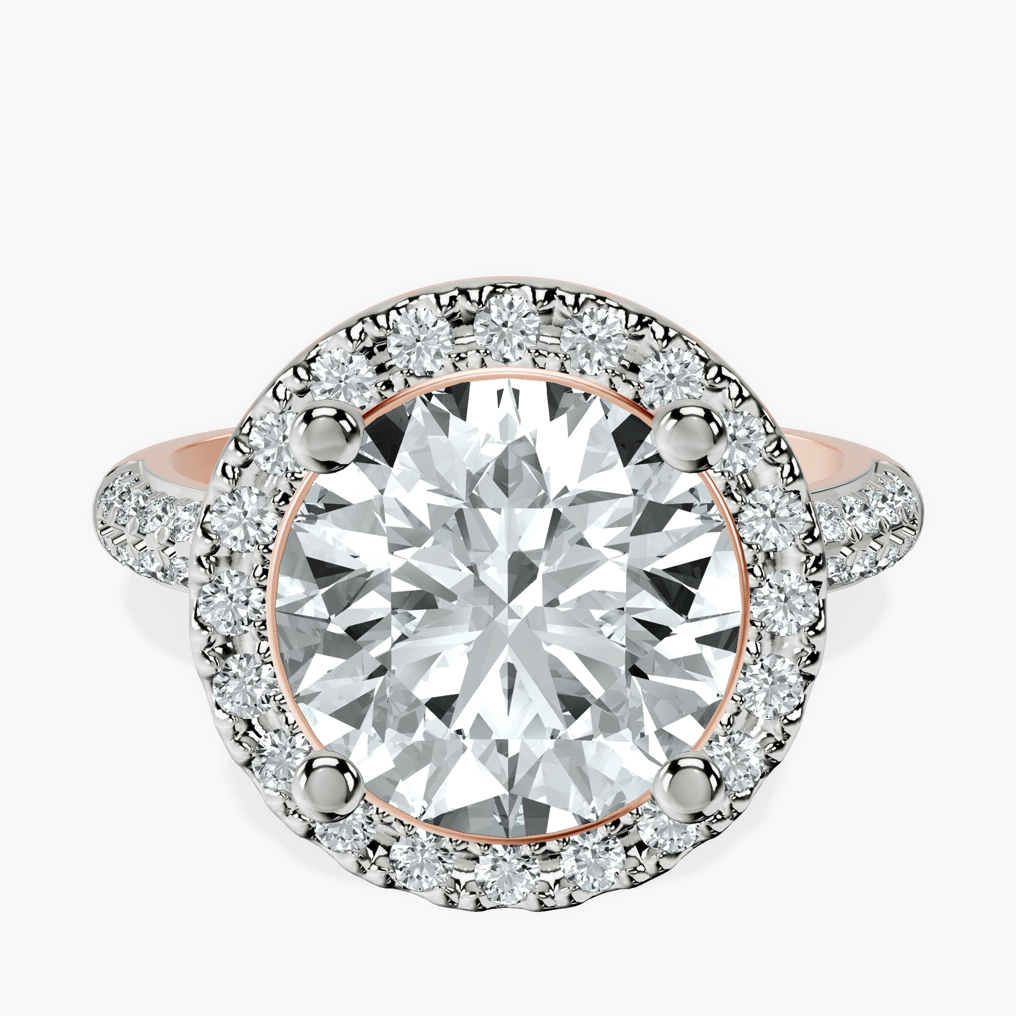10kt Rose Gold Kathrine Halo Lab Diamond Ring front image