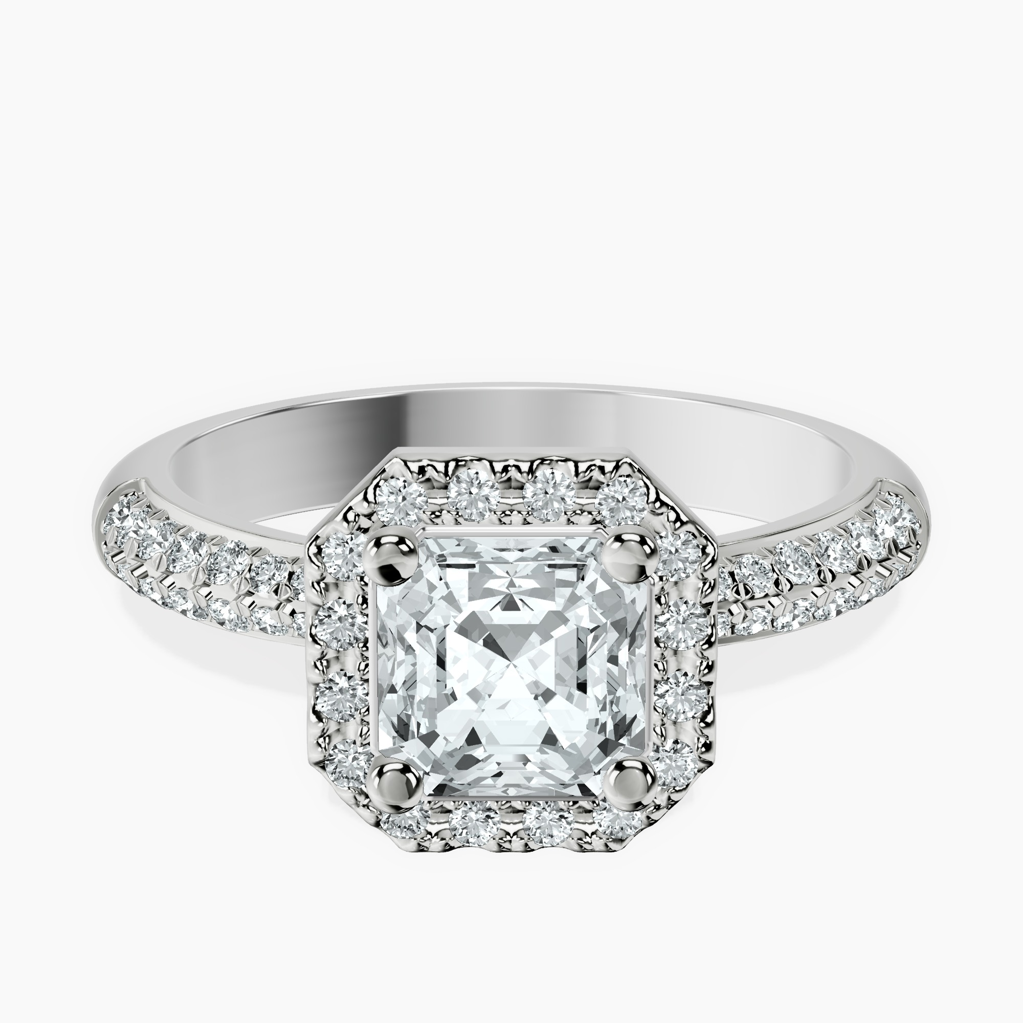 Platinum Kathrine Halo Lab Diamond Ring front image