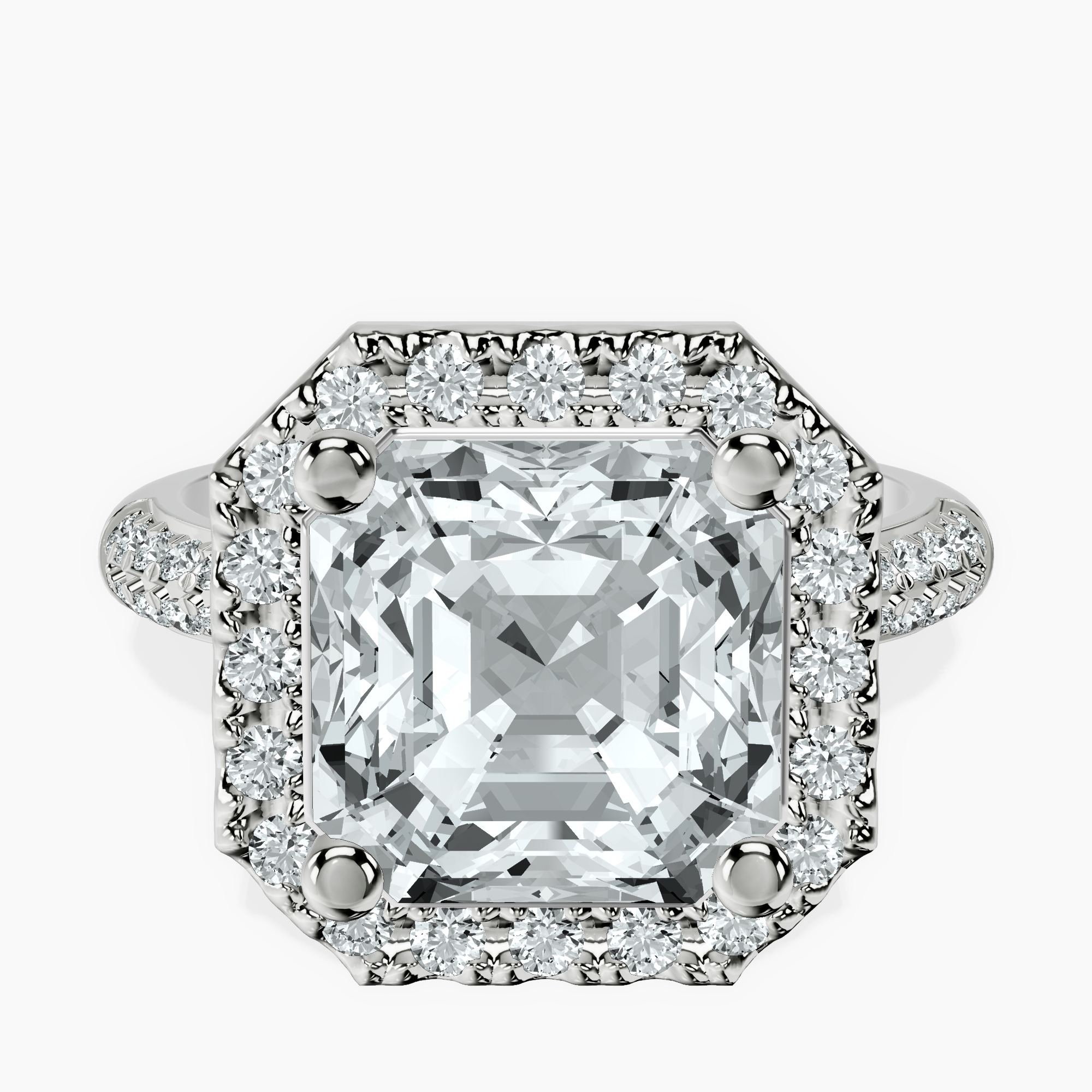 10kt White Gold Kathrine Halo Lab Diamond Ring front image