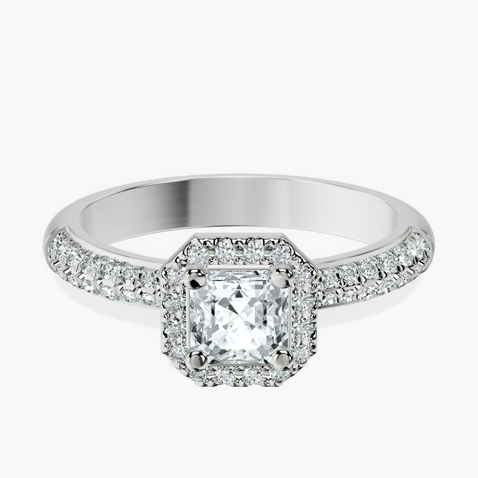 10kt White Gold Kathrine Halo Lab Diamond Ring front image