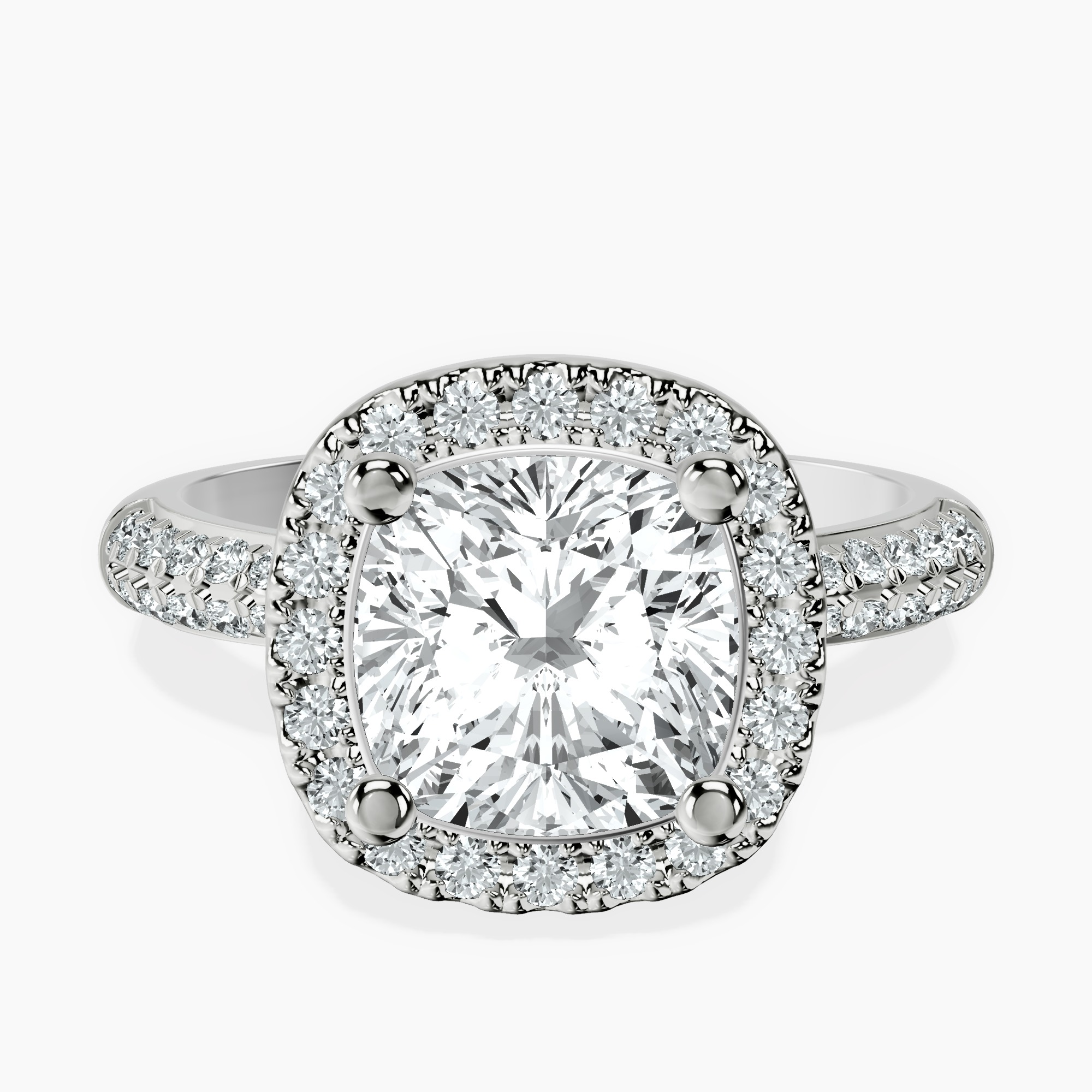 10kt White Gold Kathrine Halo Lab Diamond Ring front image