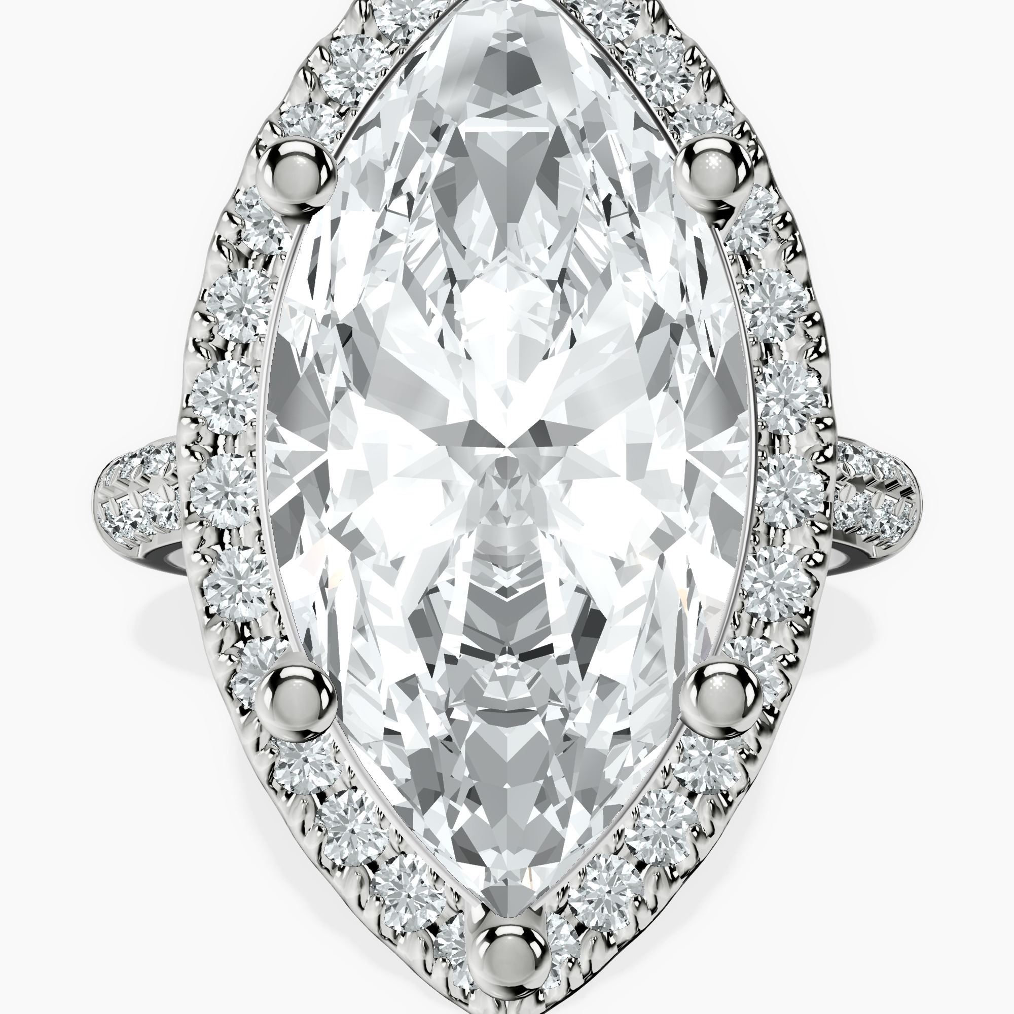 14kt White Gold Kathrine Halo Lab Diamond Ring front image