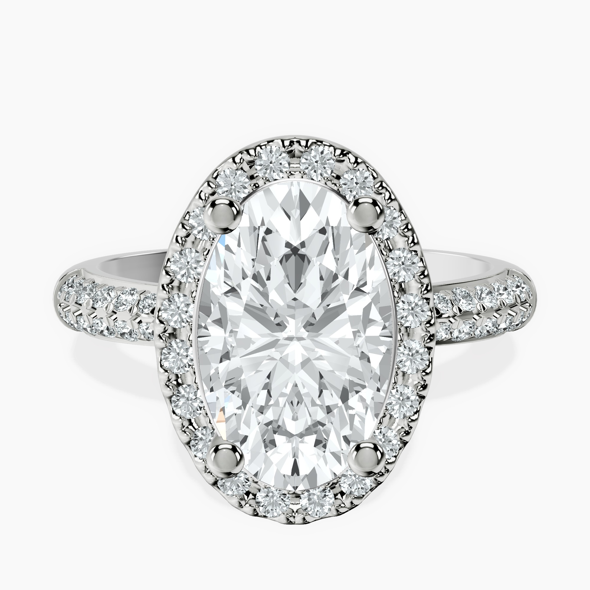 10kt White Gold Kathrine Halo Lab Diamond Ring front image