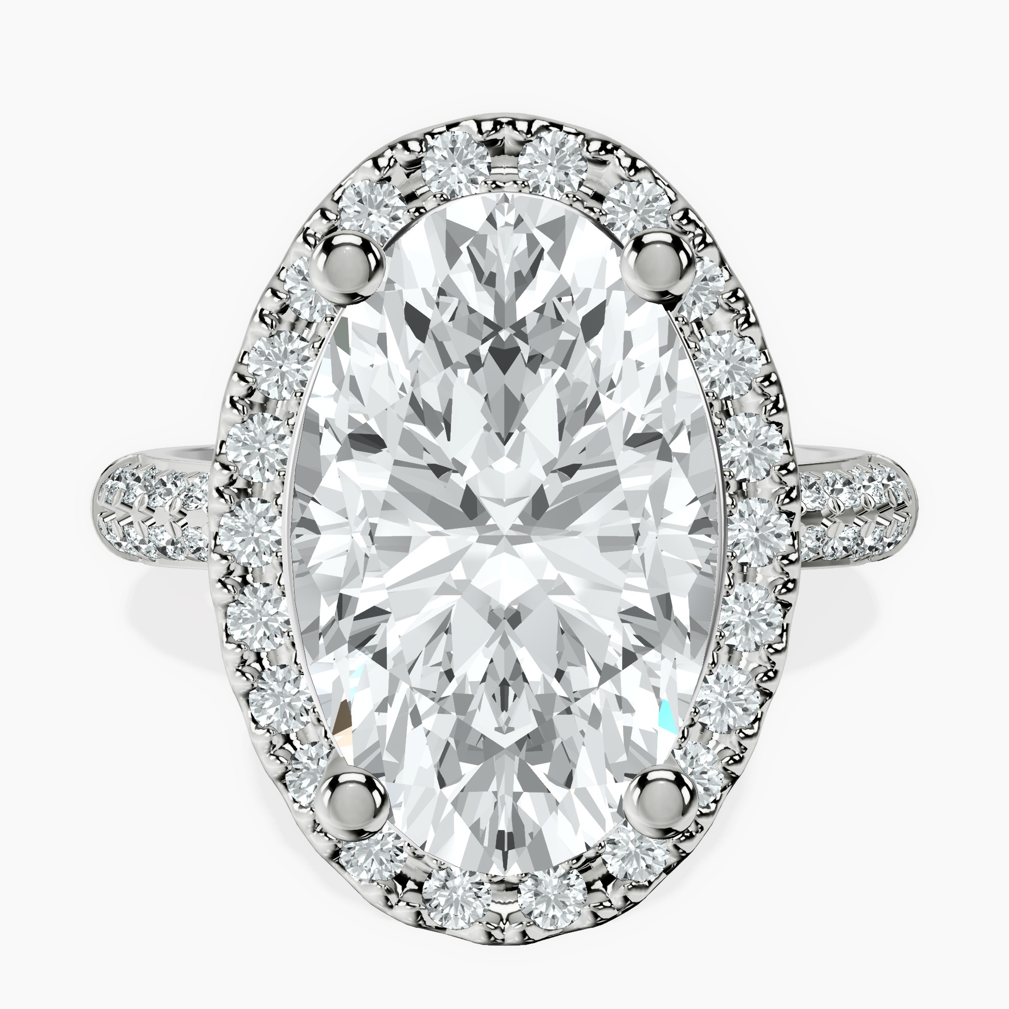 10kt White Gold Kathrine Halo Lab Diamond Ring front image