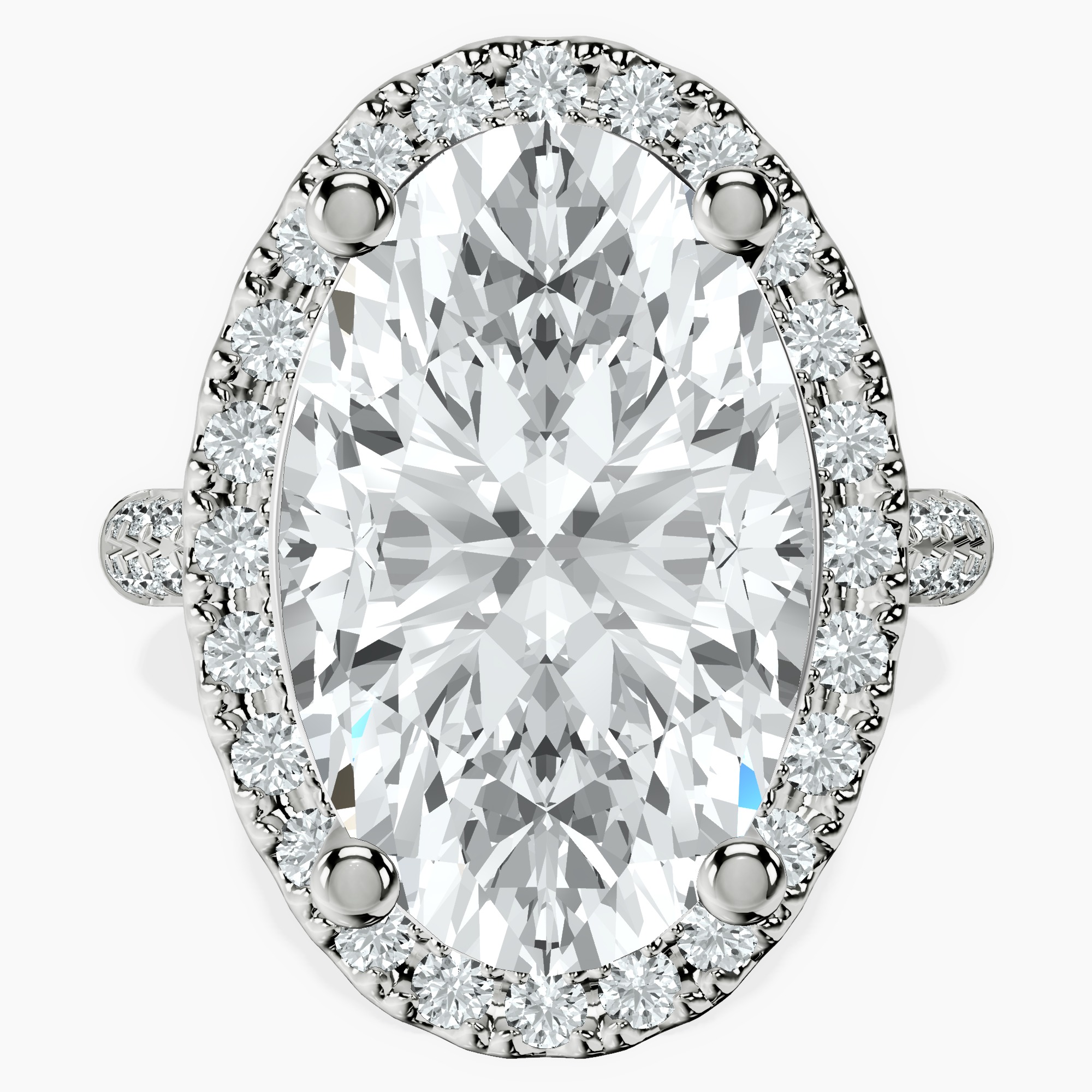 10kt White Gold Kathrine Halo Lab Diamond Ring front image