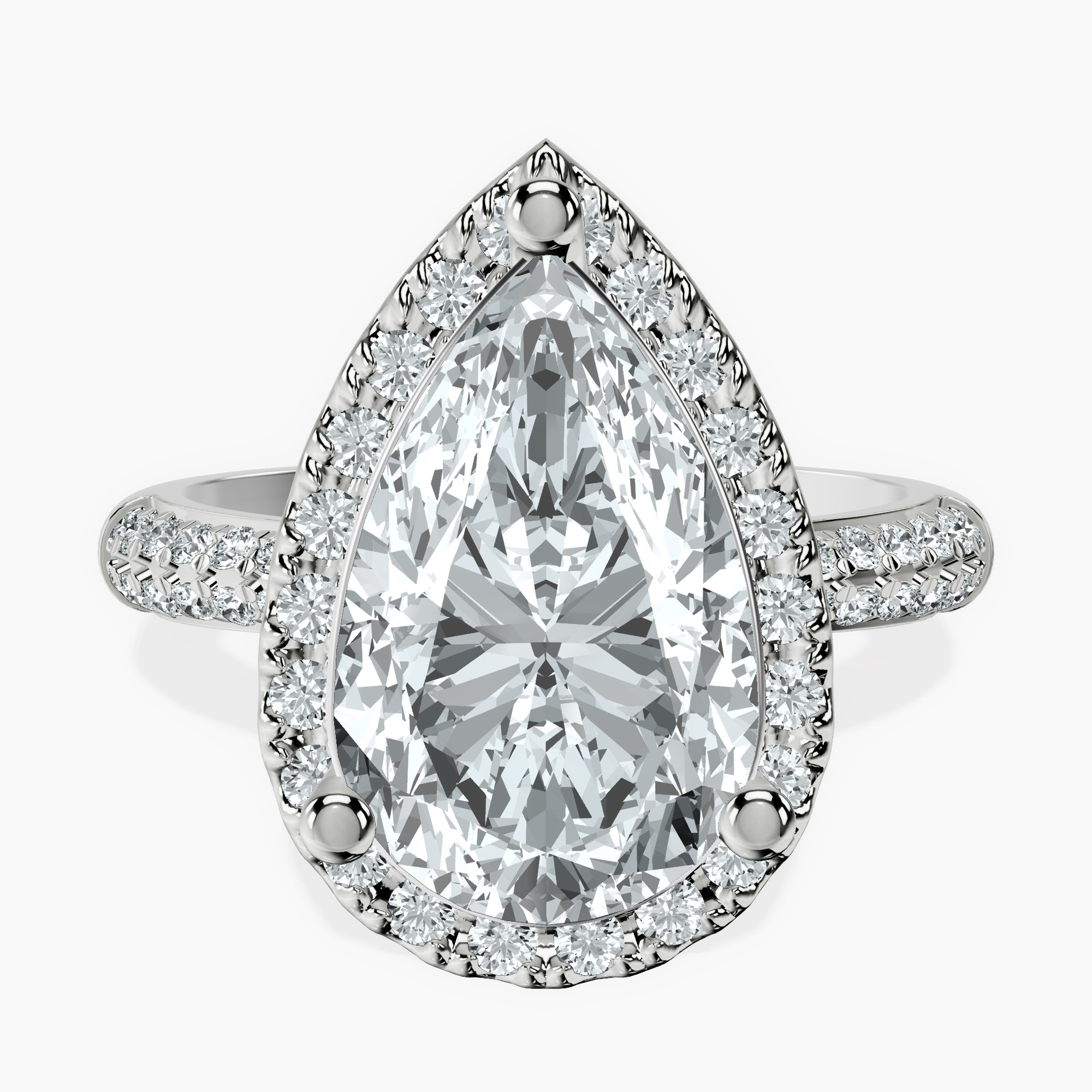 10kt White Gold Kathrine Halo Lab Diamond Ring front image