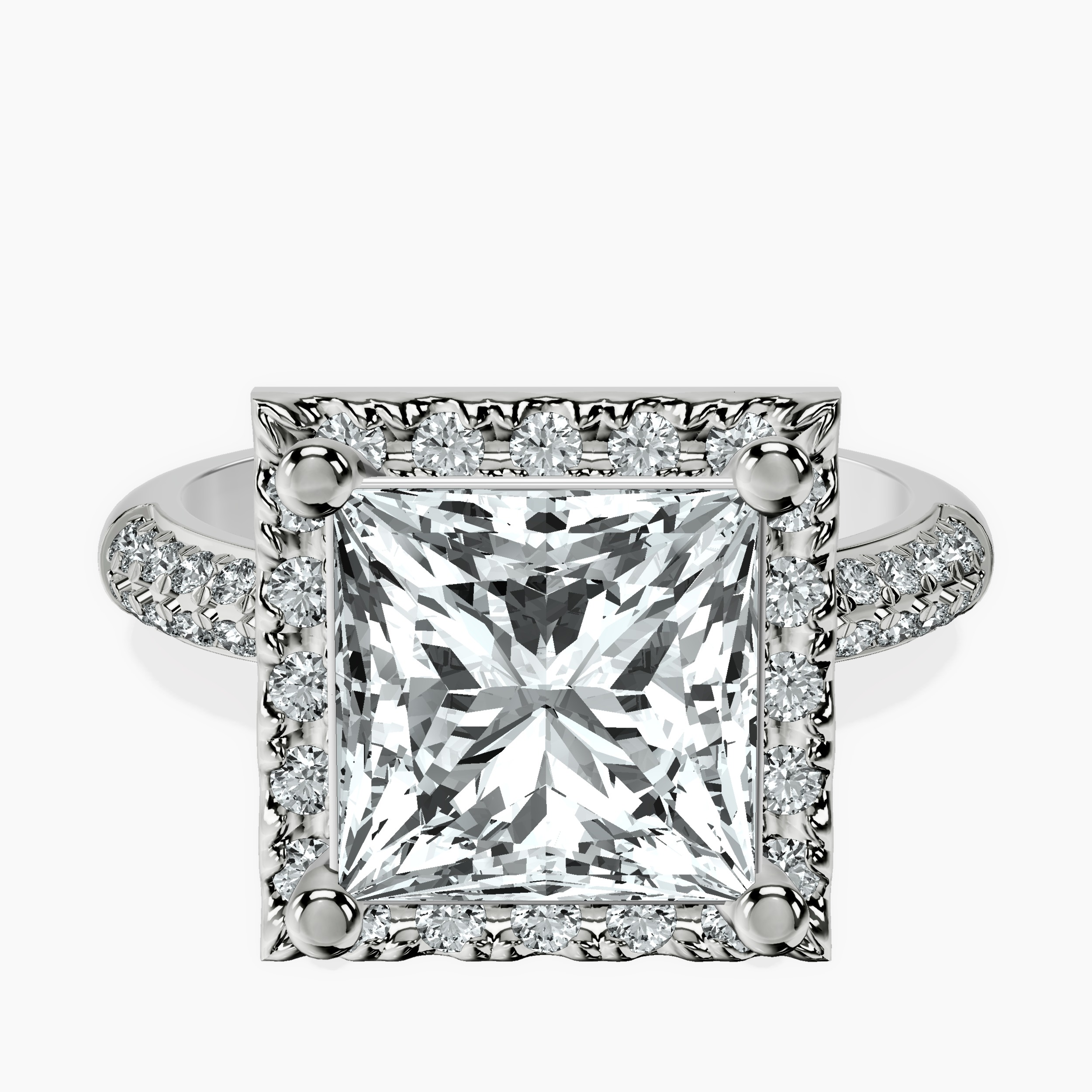 10kt White Gold Kathrine Halo Lab Diamond Ring front image