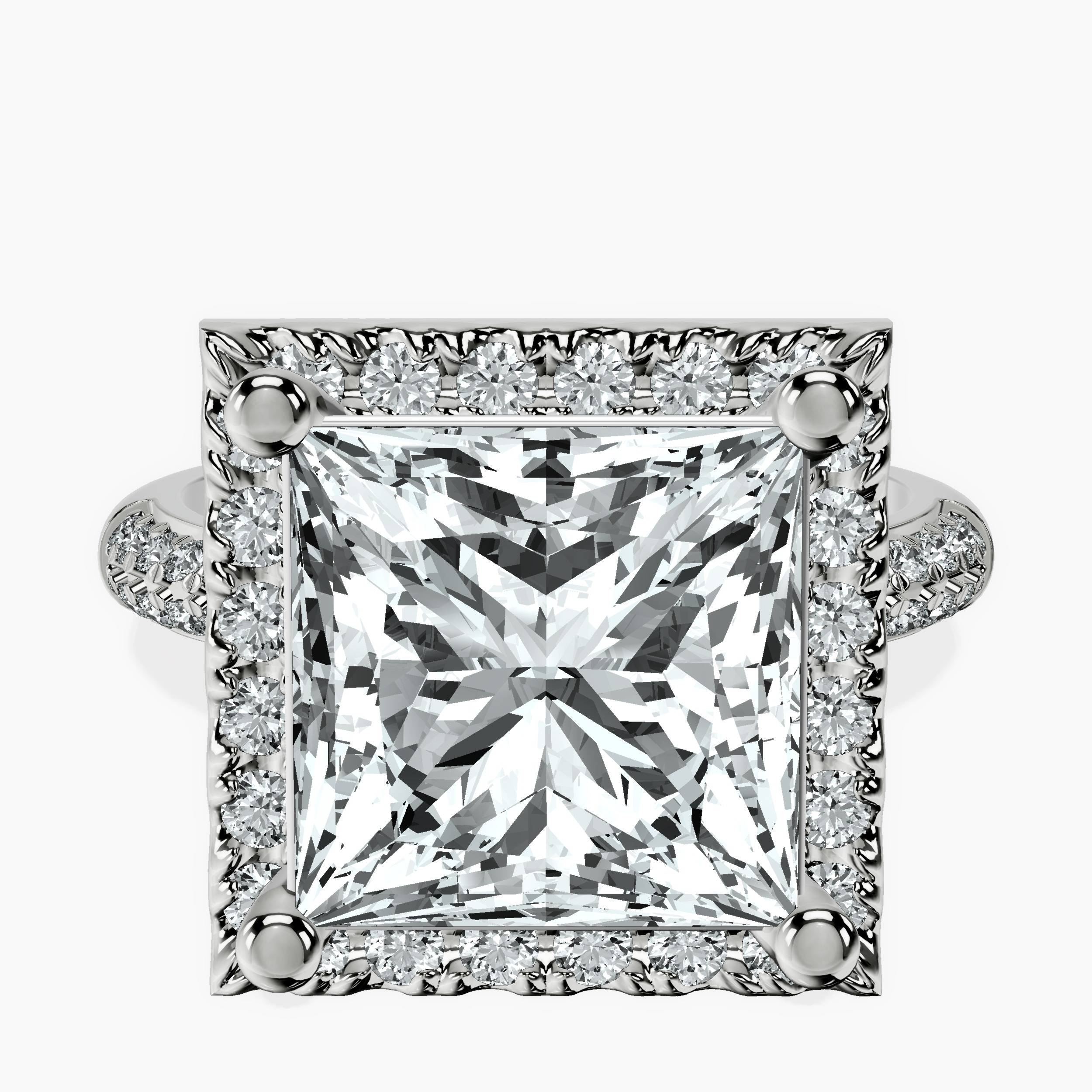 10kt White Gold Kathrine Halo Lab Diamond Ring front image
