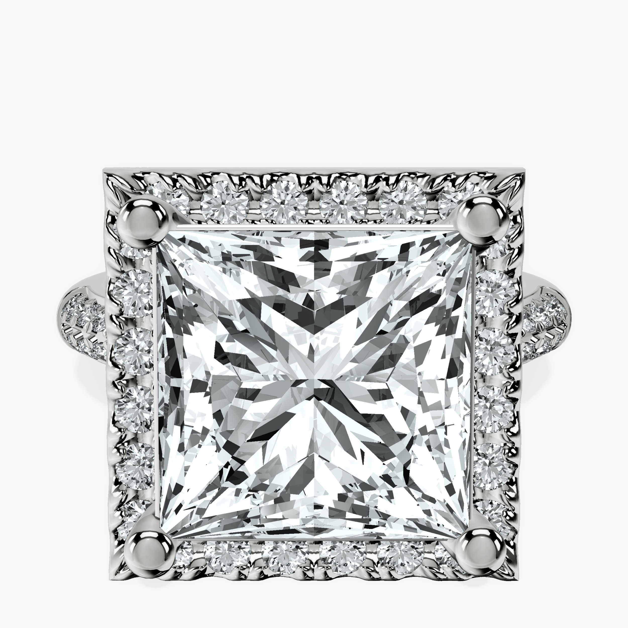 10kt White Gold Kathrine Halo Lab Diamond Ring front image