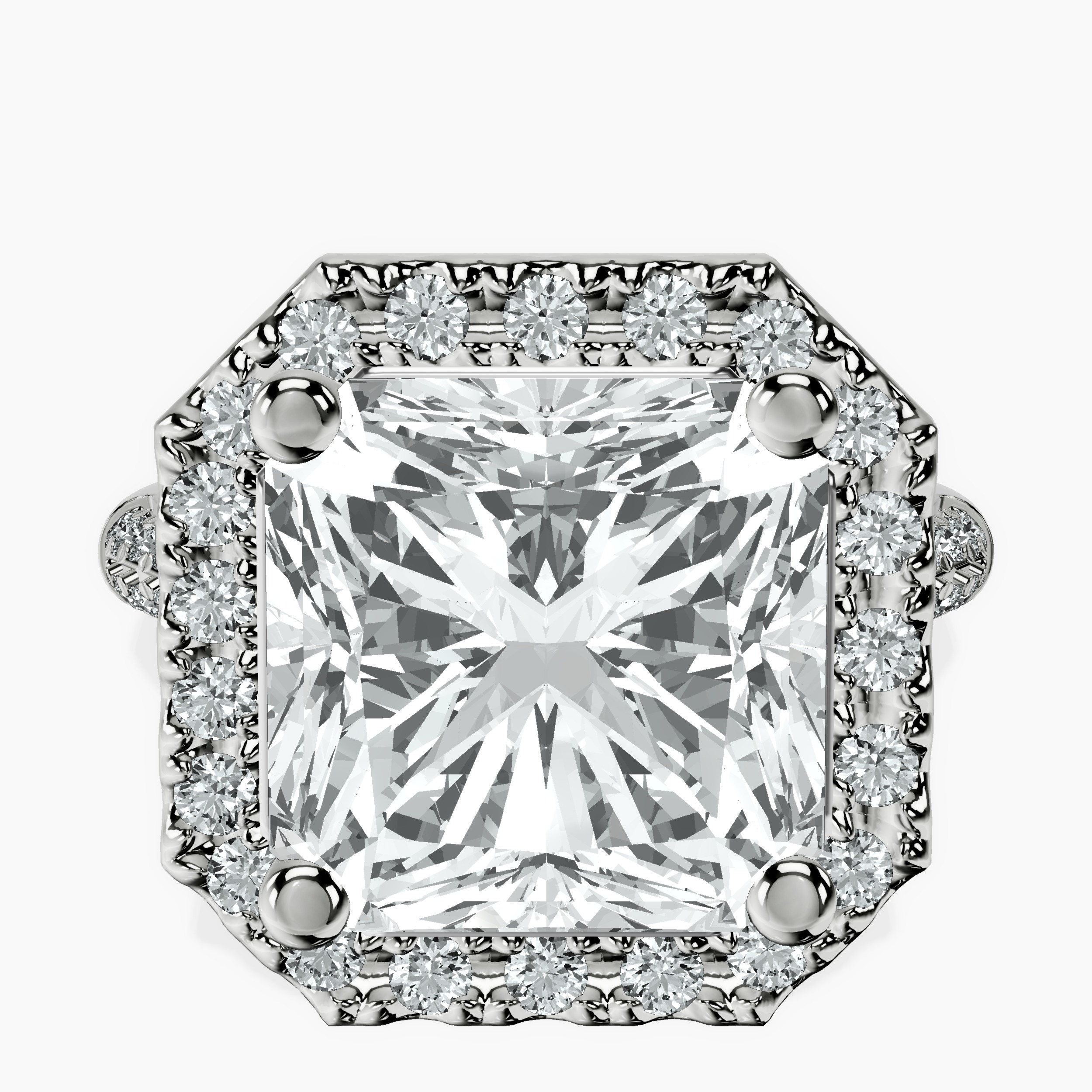 10kt White Gold Kathrine Halo Lab Diamond Ring front image