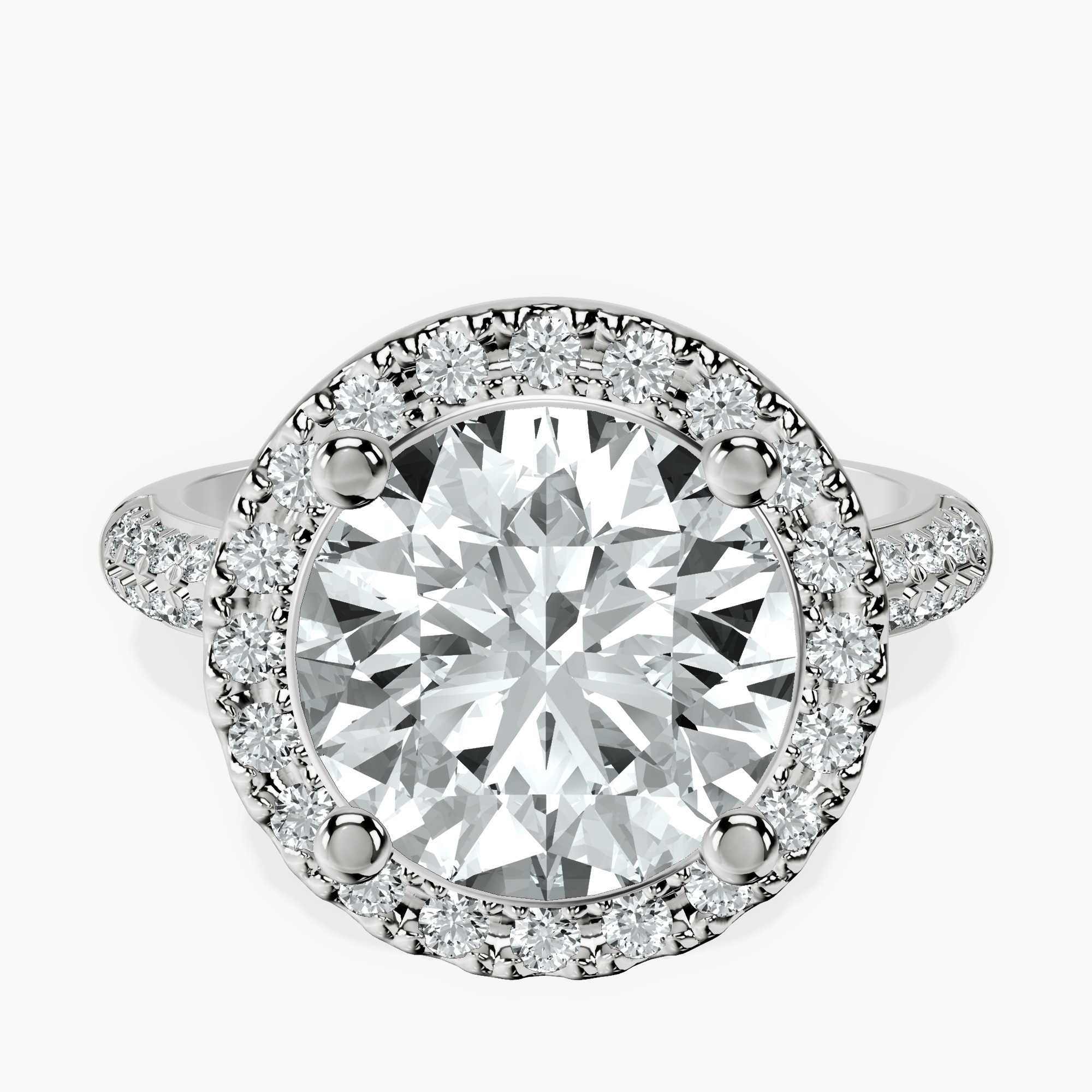 10kt White Gold Kathrine Halo Lab Diamond Ring front image