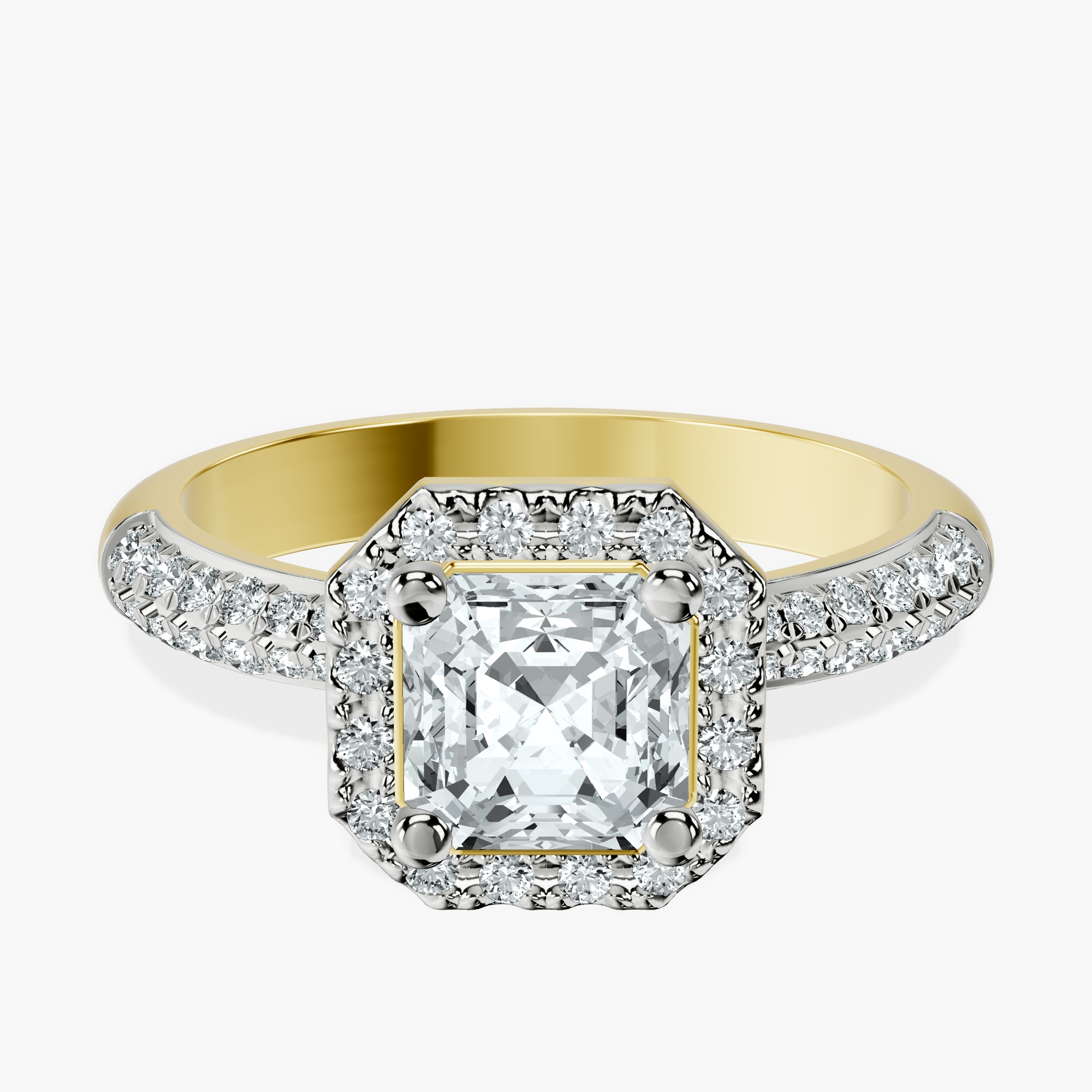 14kt Yellow Gold Kathrine Halo Lab Diamond Ring front image