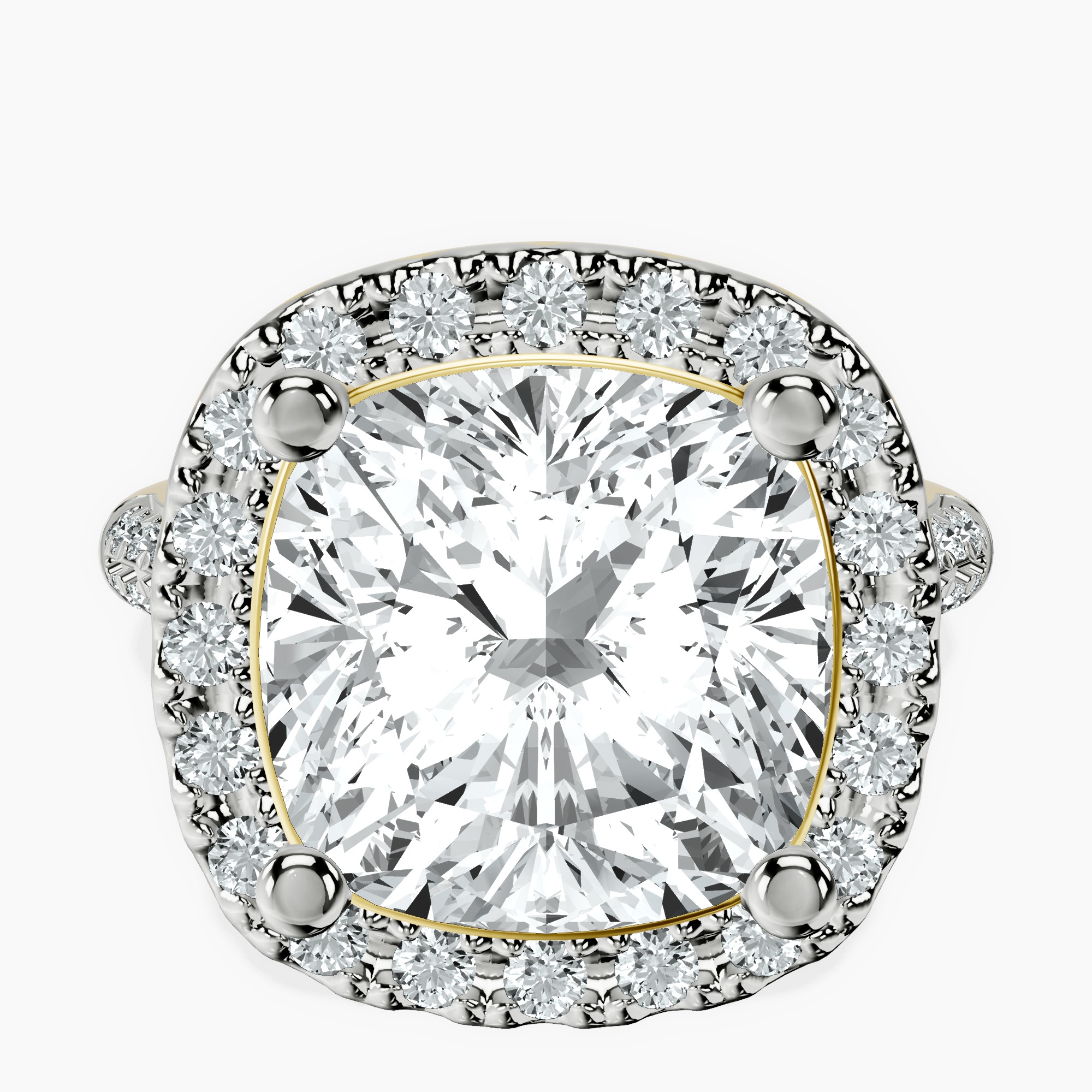 10kt Yellow Gold Kathrine Halo Lab Diamond Ring front image