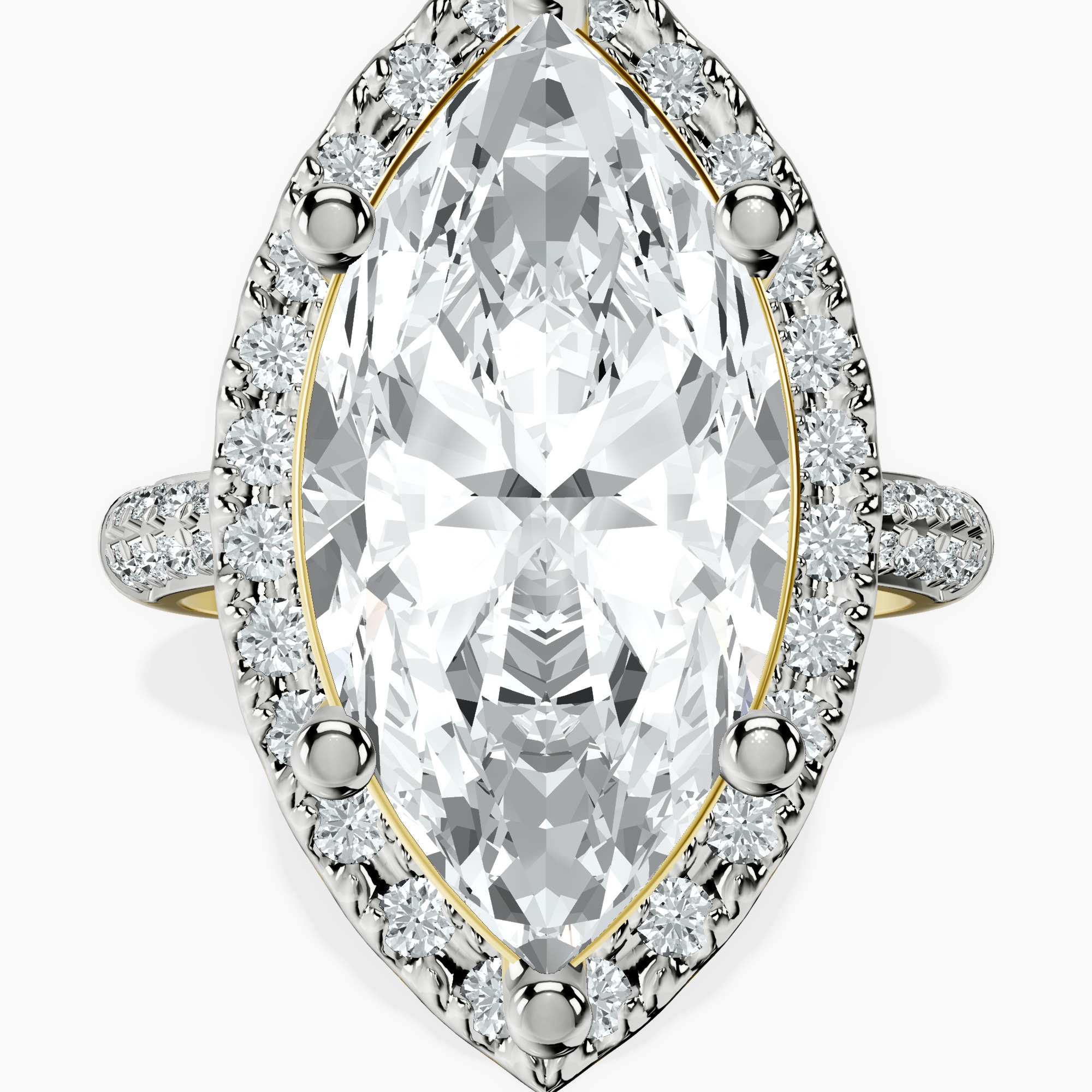 18kt Yellow Gold Kathrine Halo Lab Diamond Ring front image