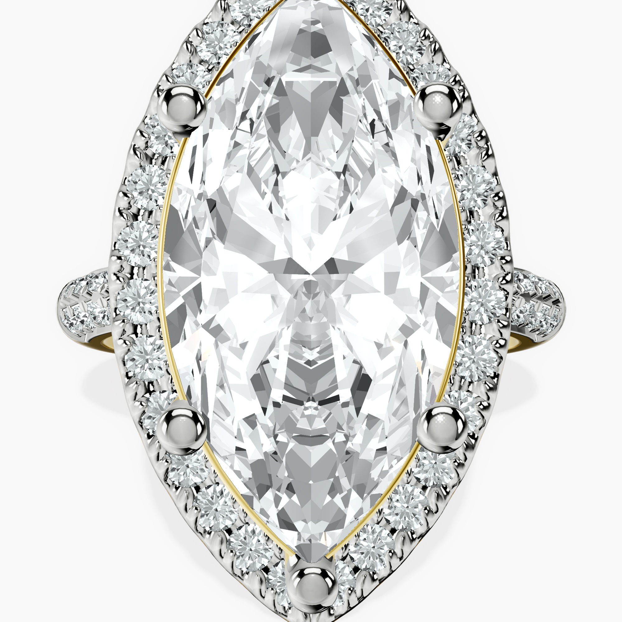 18kt Yellow Gold Kathrine Halo Lab Diamond Ring front image