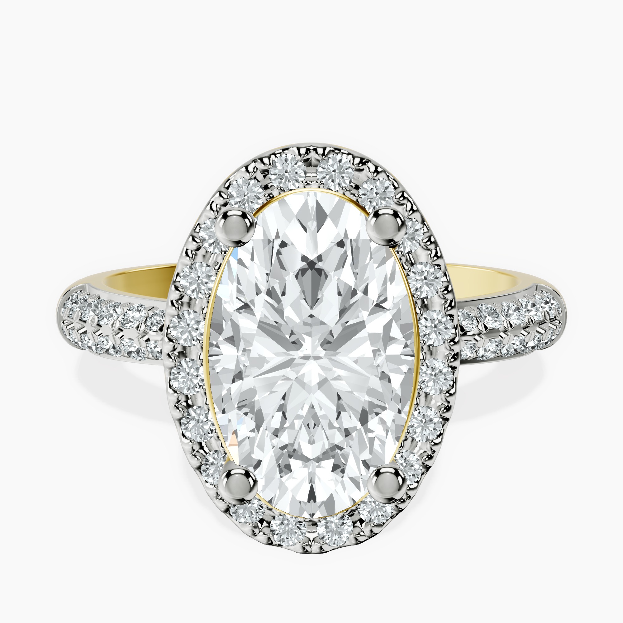 14kt Yellow Gold Kathrine Halo Lab Diamond Ring front image